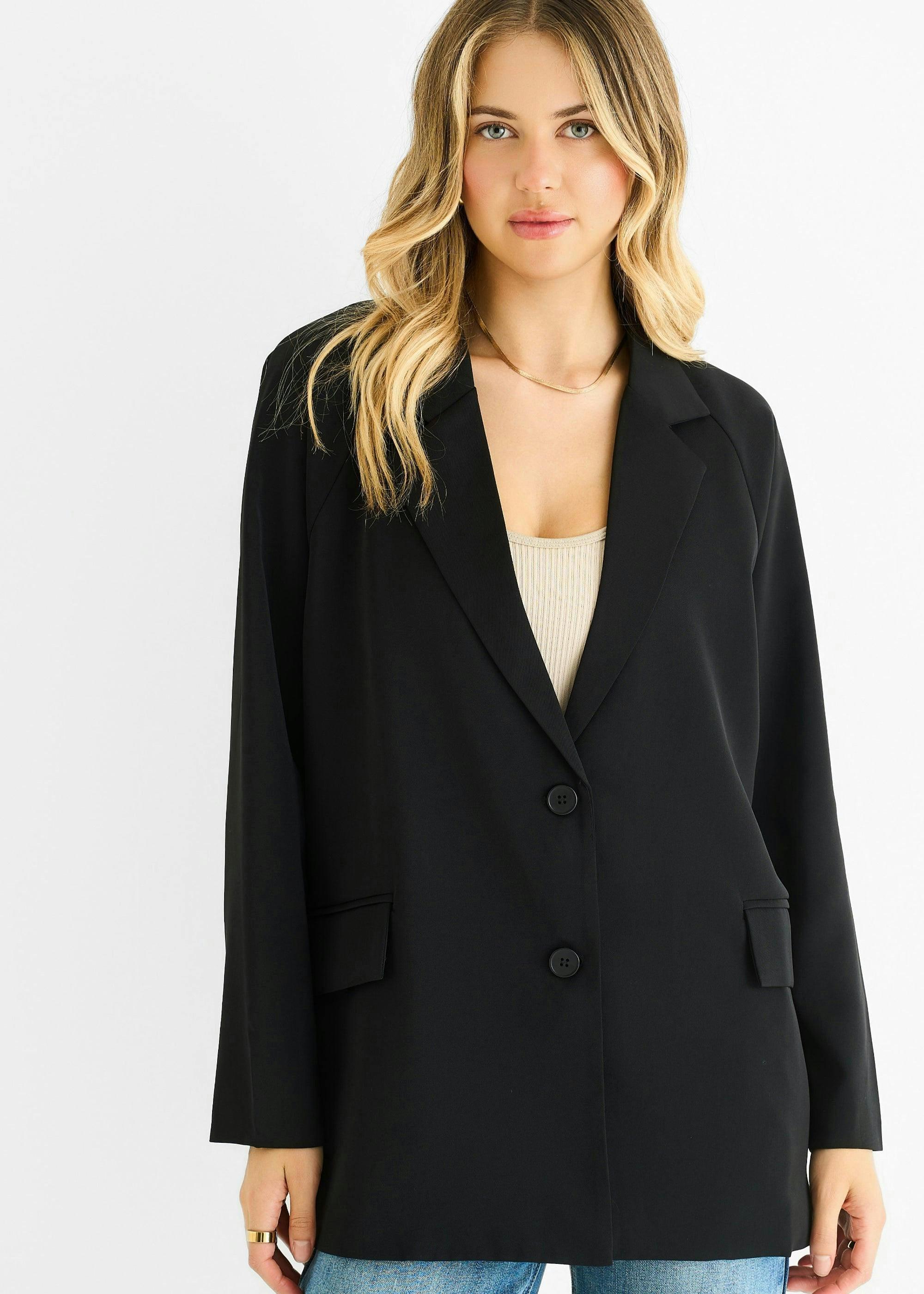 Black Tailoring Oversized Draped Blazer | Clarks UK
