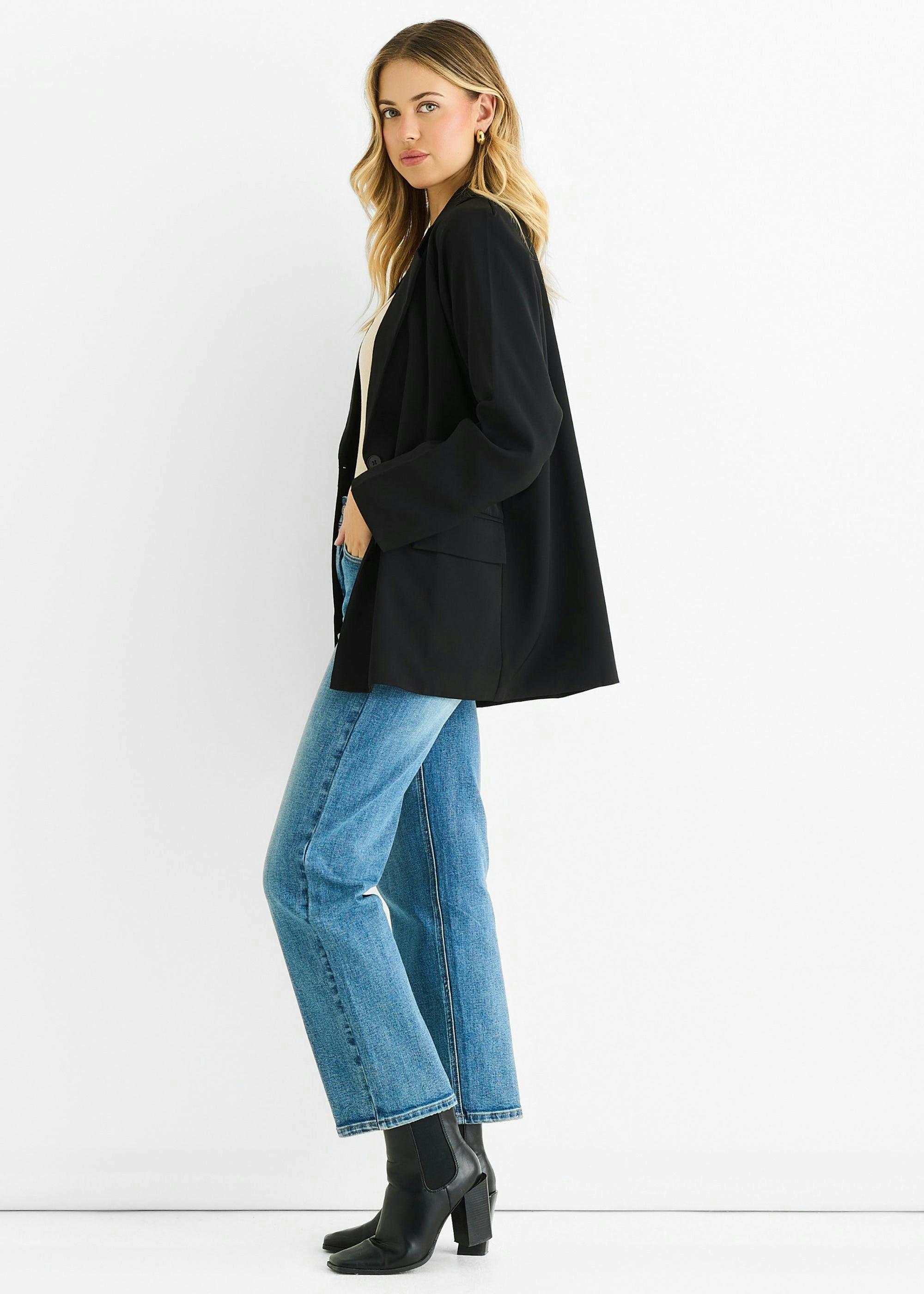 Black Tailoring Oversized Draped Blazer | Clarks UK