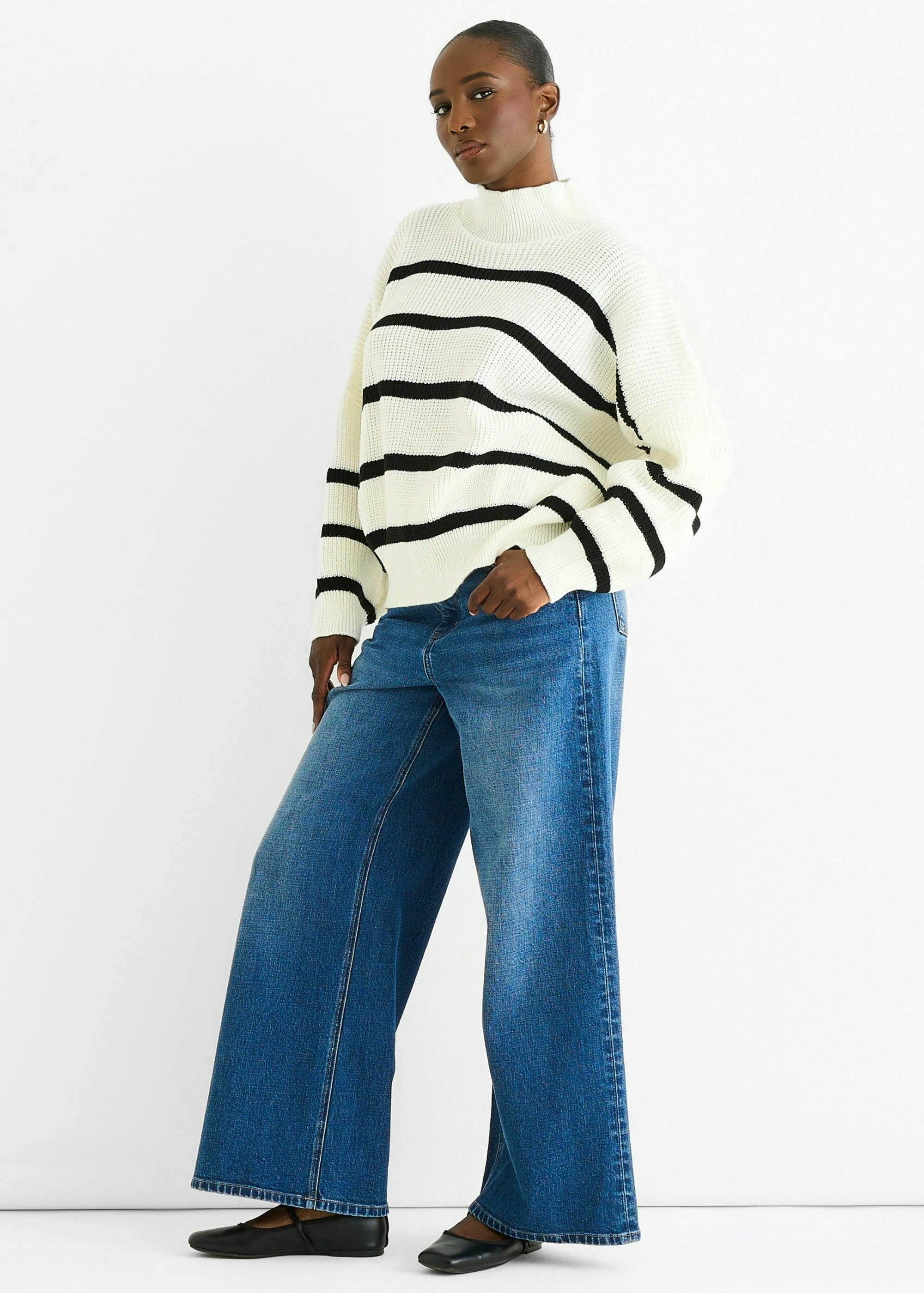 Cream Chunky Knit High Neck Jumper , view 3 of 4