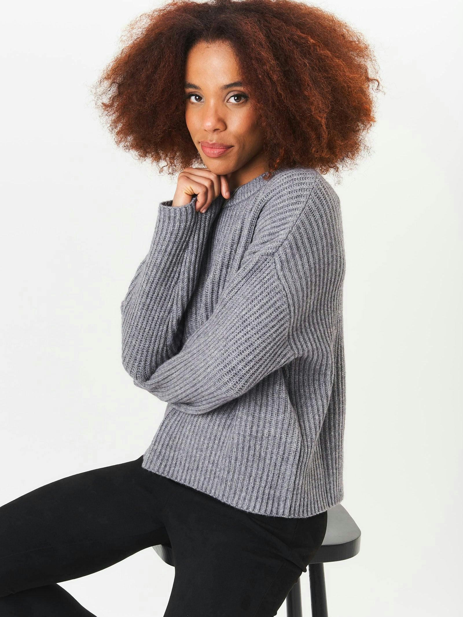 Grey Chunky Knit Oversized Jumper , view 3 of 4