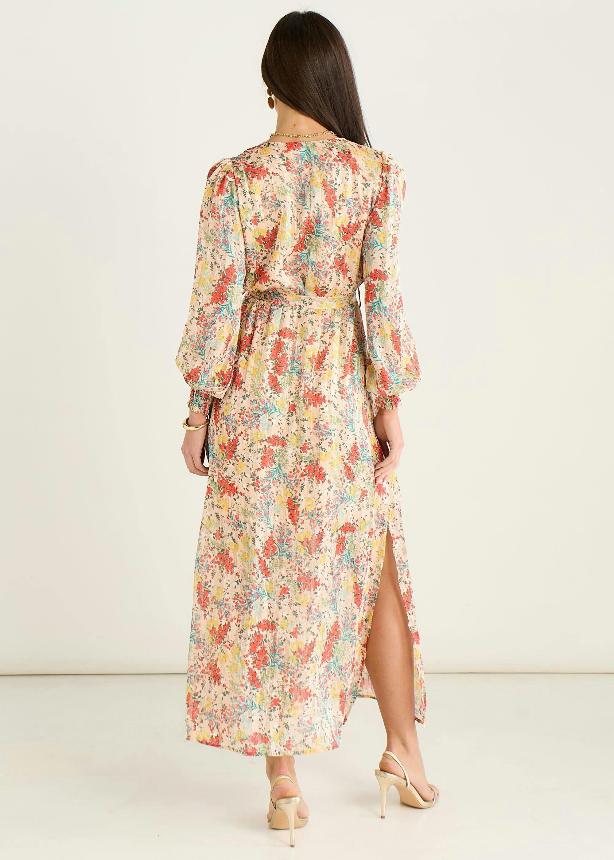 Multi Jacquard Chiffon Midi Dress , view 2 of 4