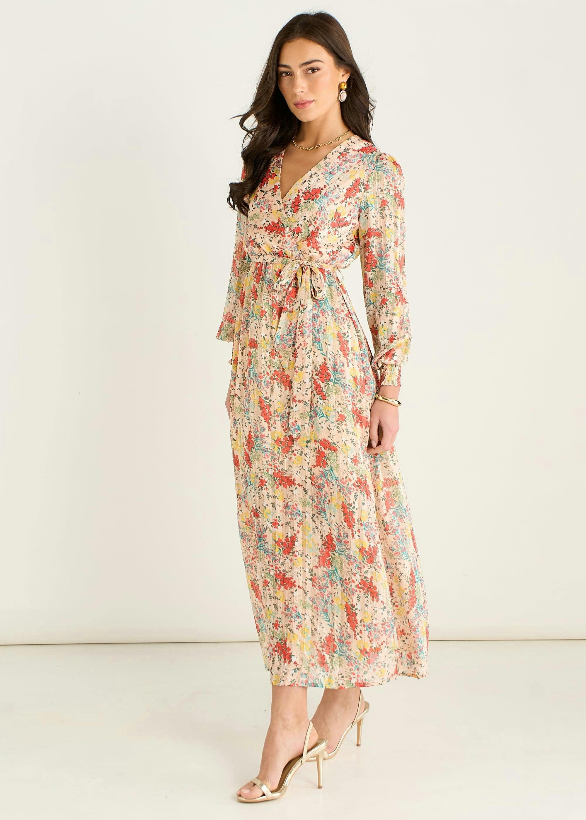 Multi Jacquard Chiffon Midi Dress , view 4 of 4