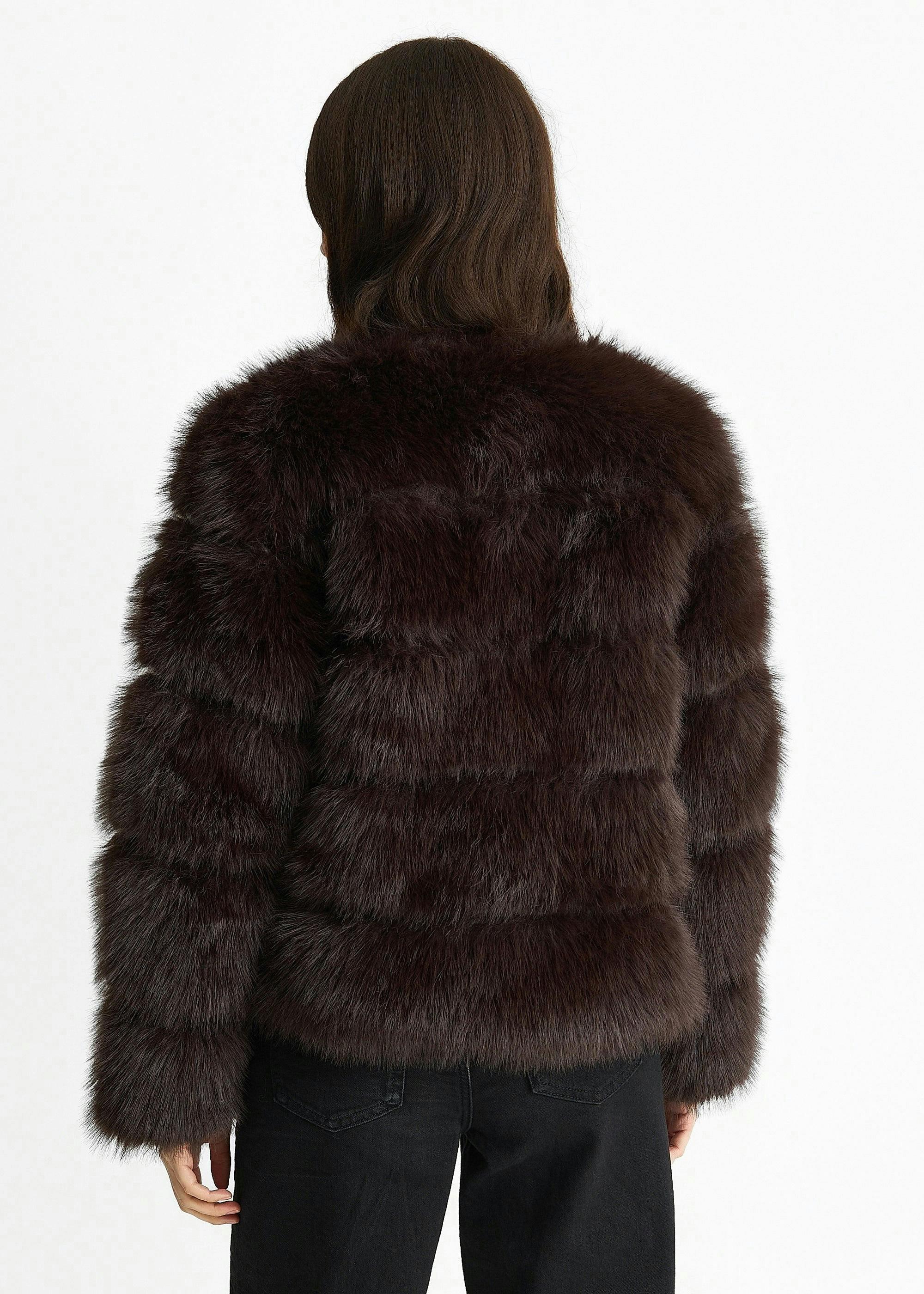 Chocolate Soft Touch Fur Jacket | Clarks UK