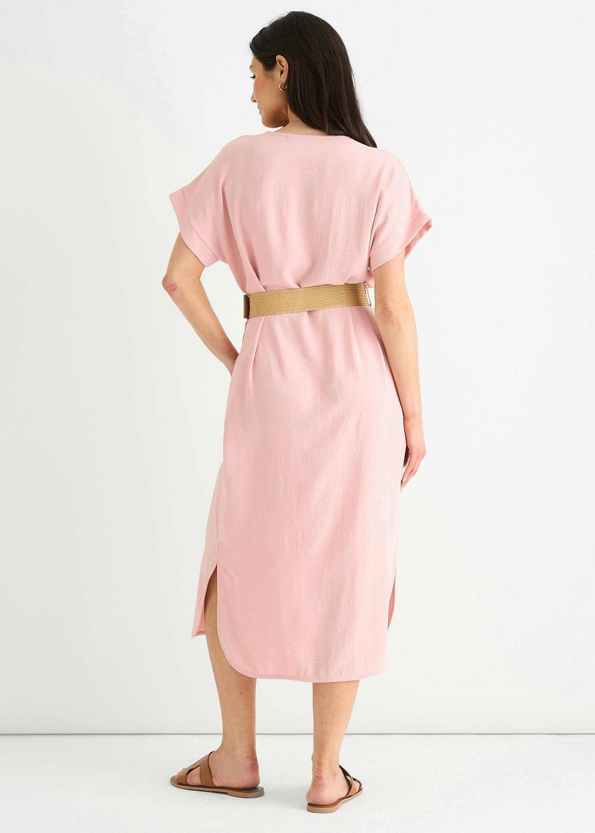 Blush Air Flow Belted Oversized Dress , view 2 of 4