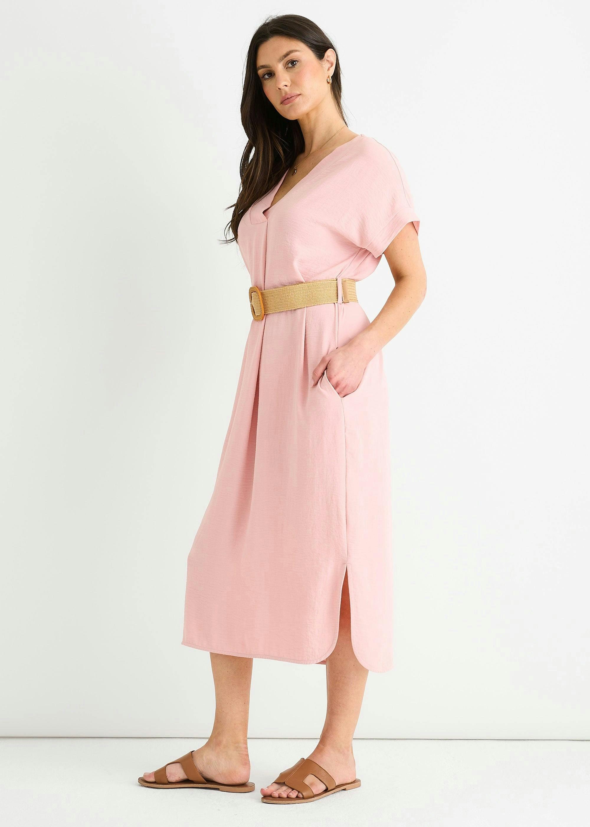 Blush Air Flow Belted Oversized Dress , view 4 of 4