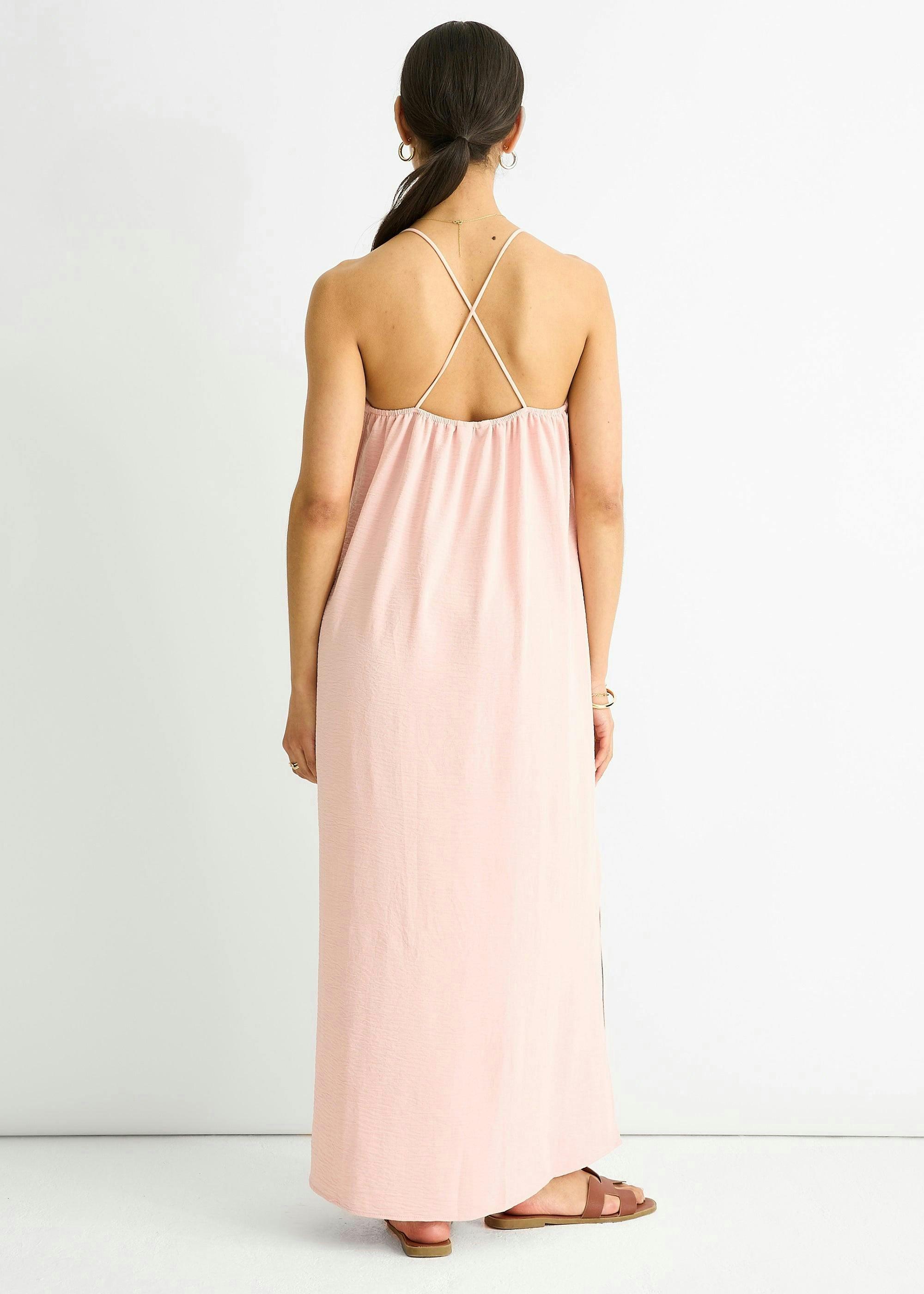 Blush Strappy Cross Back Airflow Oversized Dress , view 2 of 4