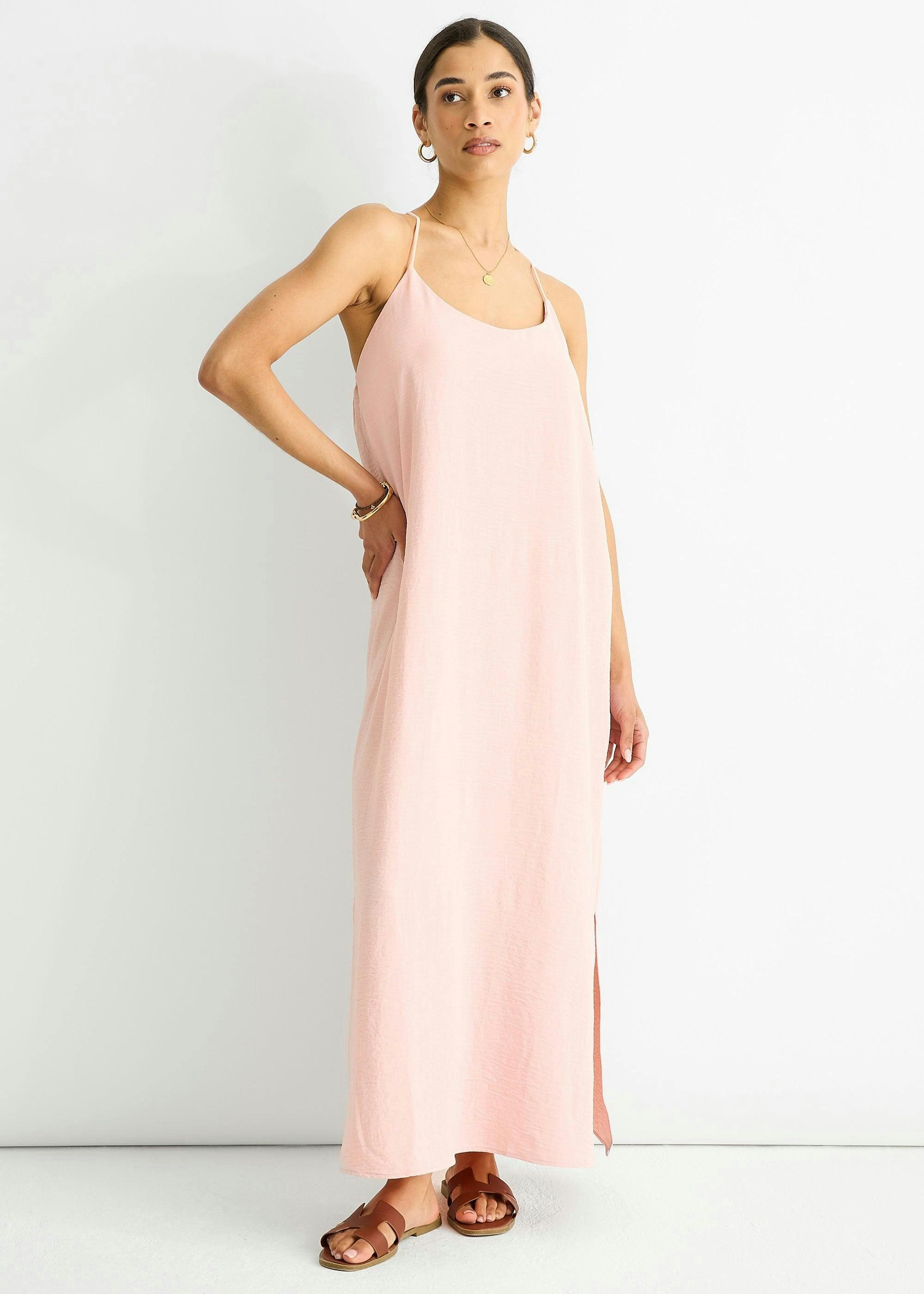 Blush Strappy Cross Back Airflow Oversized Dress , view 4 of 4