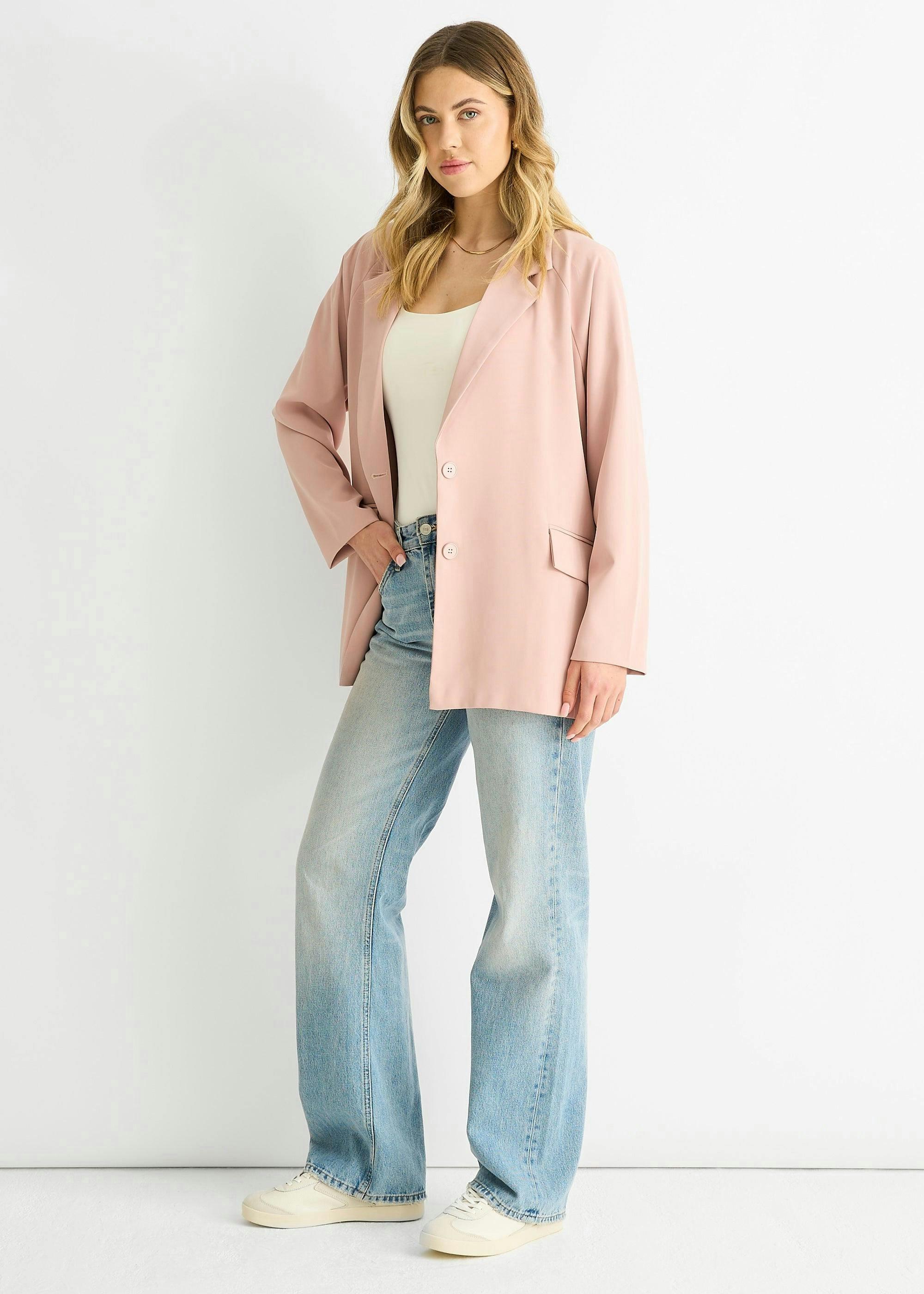Blush Oversized Tailored Blazer , view 3 of 4