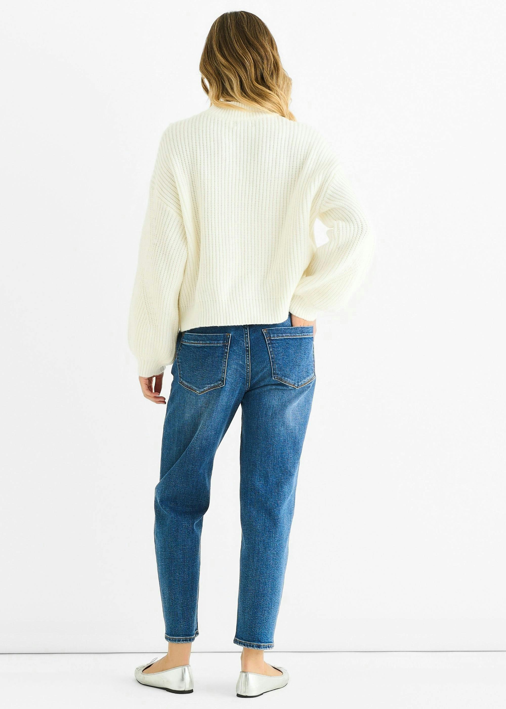 White Chunky Knit Oversized Jumper , view 2 of 4