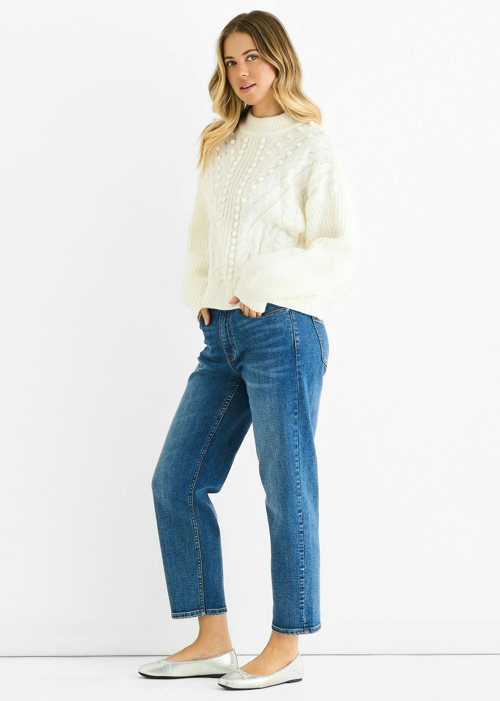 White Chunky Knit Oversized Jumper , view 4 of 4