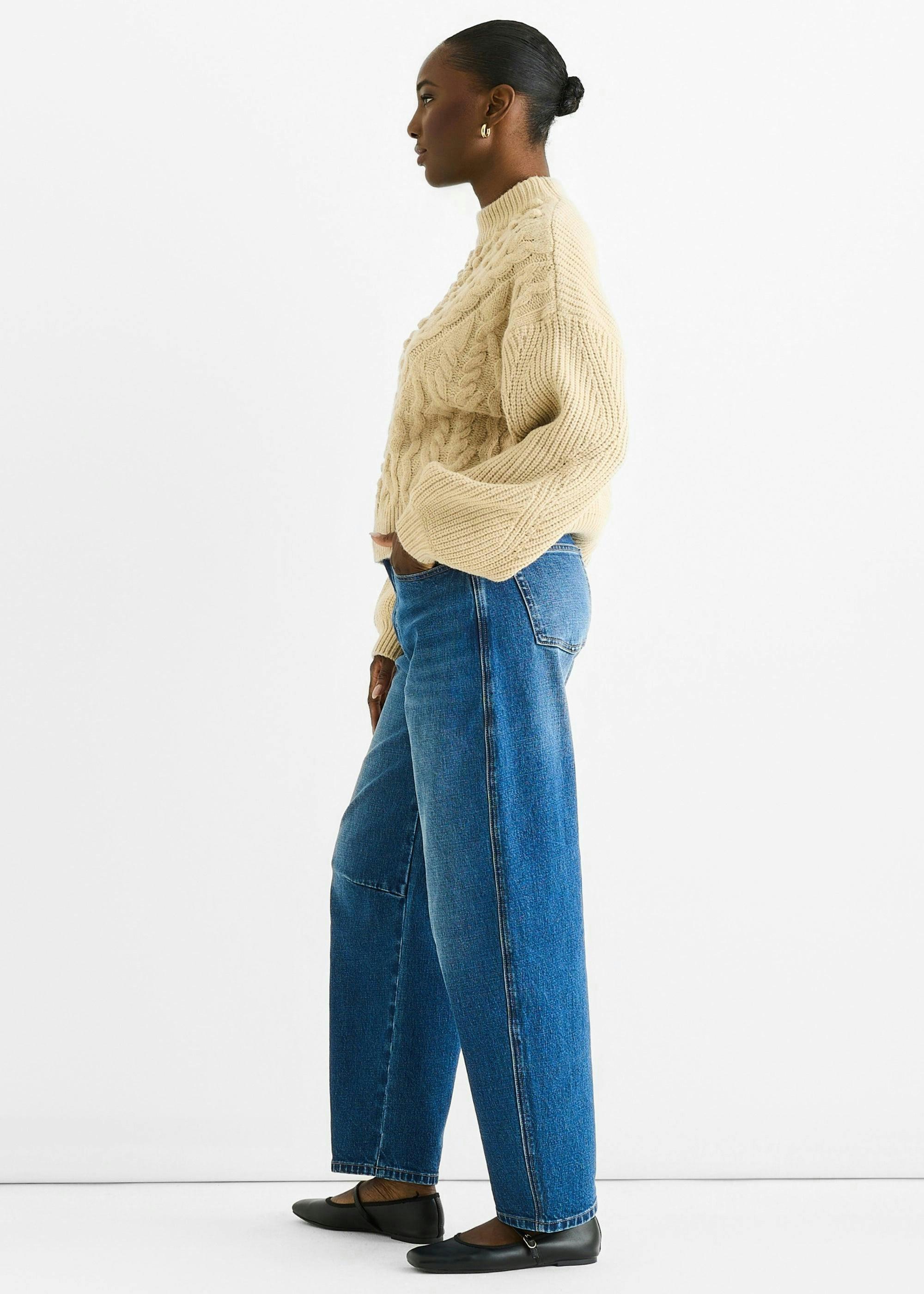 Beige Chunky Knit Oversized Jumper , view 4 of 4