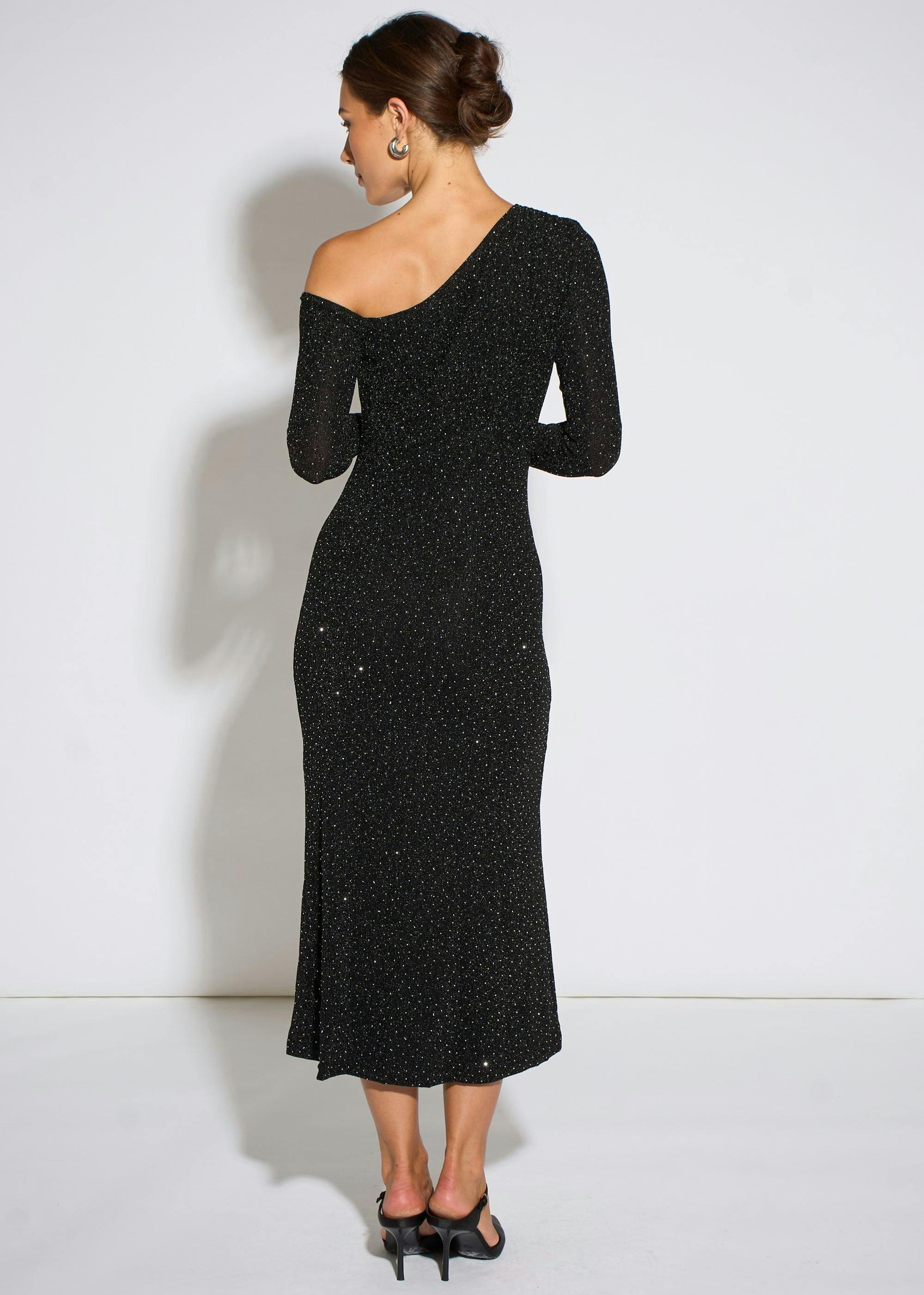 Black Hot Fix Studded Jersey Midi Dress , view 2 of 4