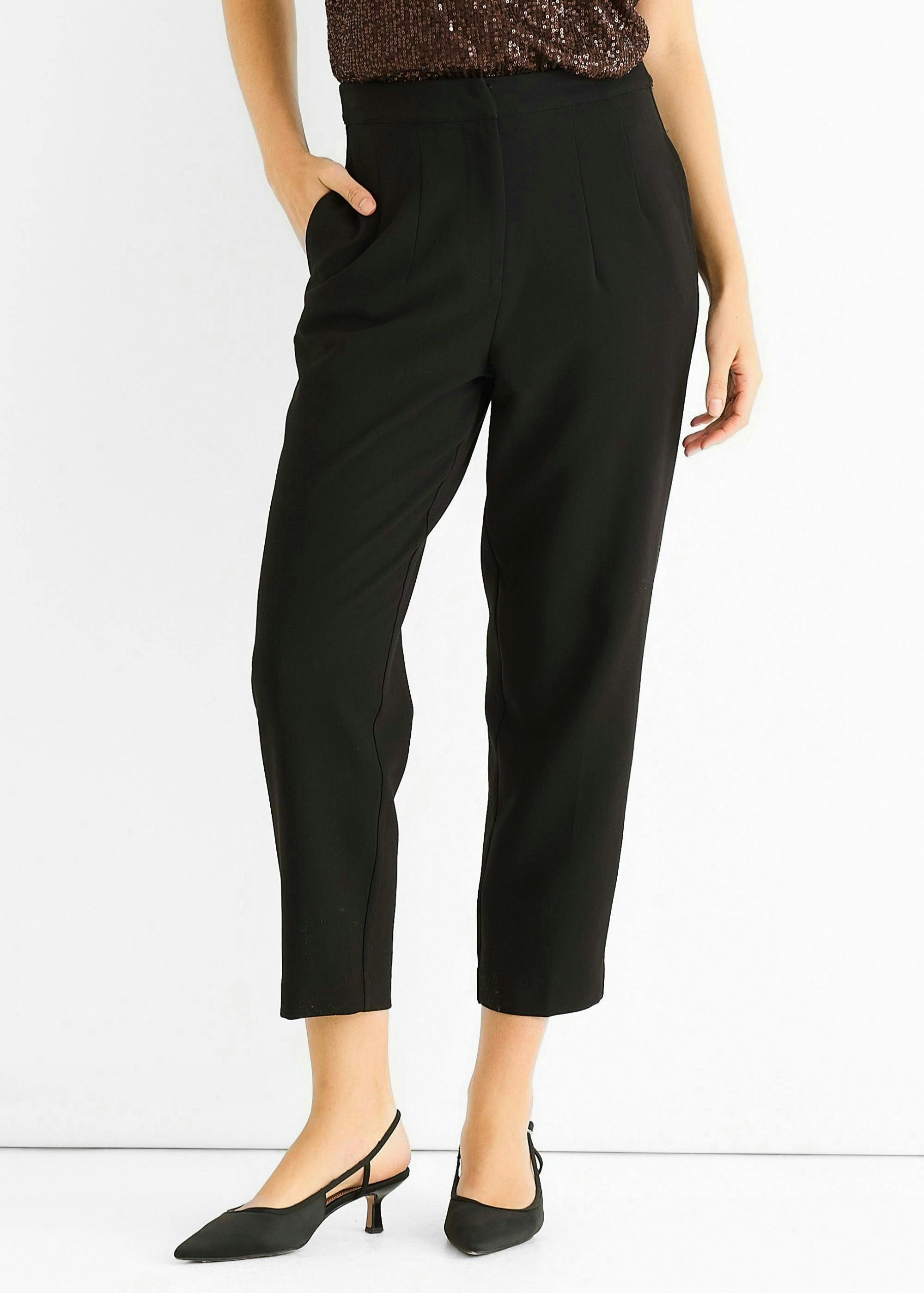 Black Ankle Grazer Cigarette Tailored Trousers , view 3 of 4