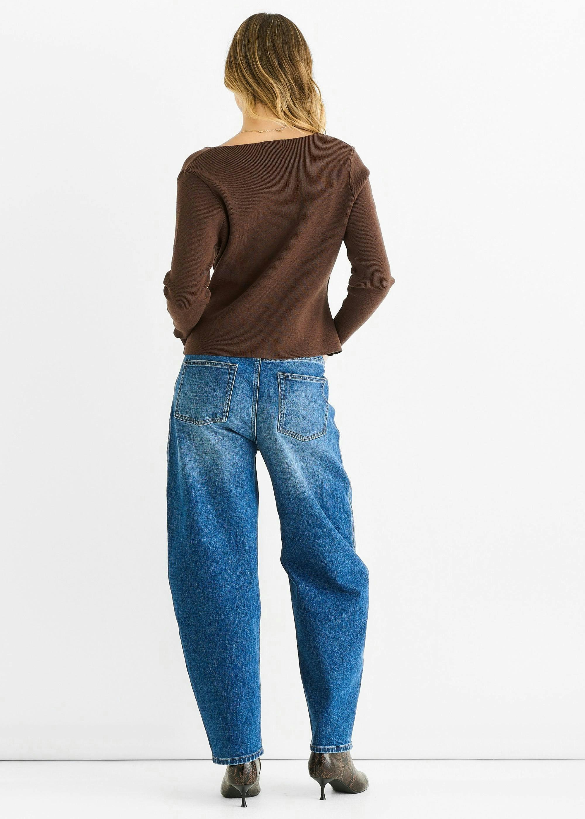 Chocolate Button Wrap Compact Knit Cardigan , view 3 of 4