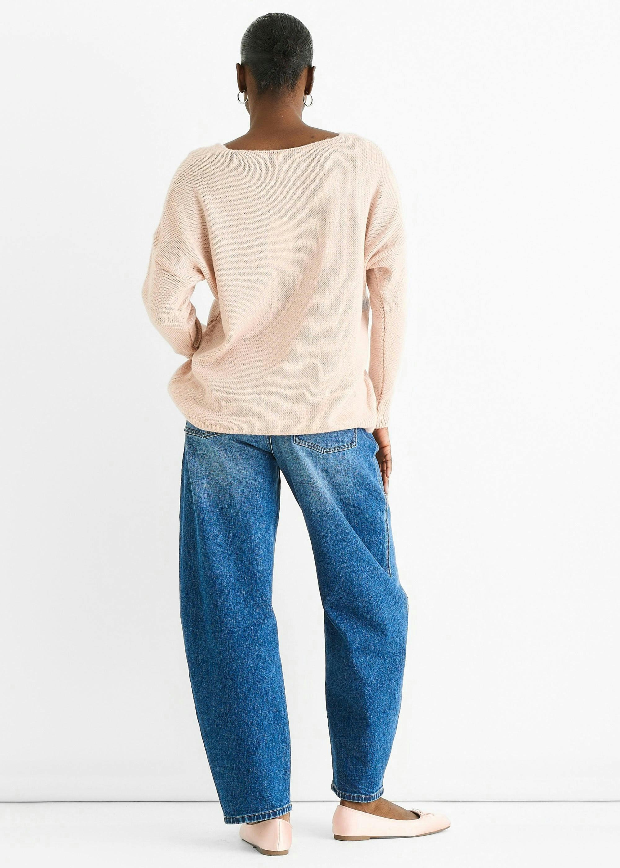 Blush Contrast Flower Pattern Knit Jumper , view 2 of 4