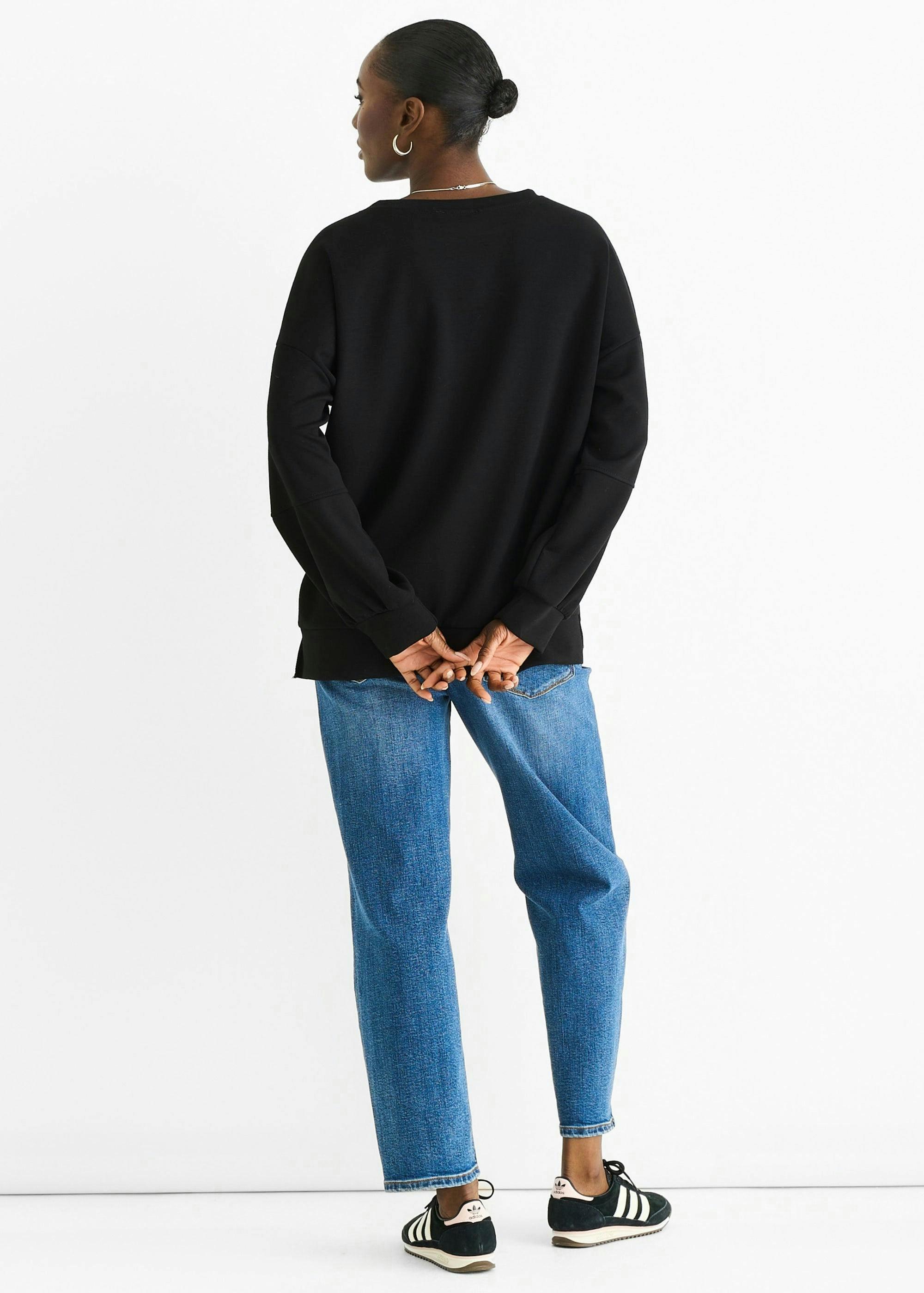 Black Soft Lightweight Pull Over  Jumper , view 2 of 4