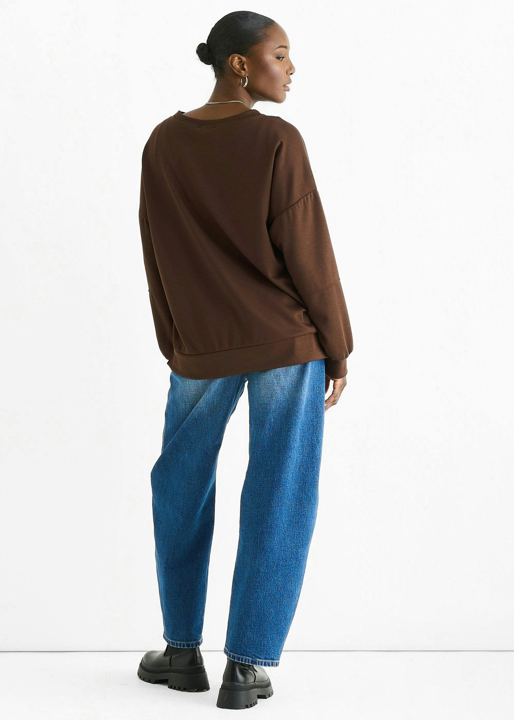 Chocolate Soft Lightweight Pull Over Jumper , view 2 of 4