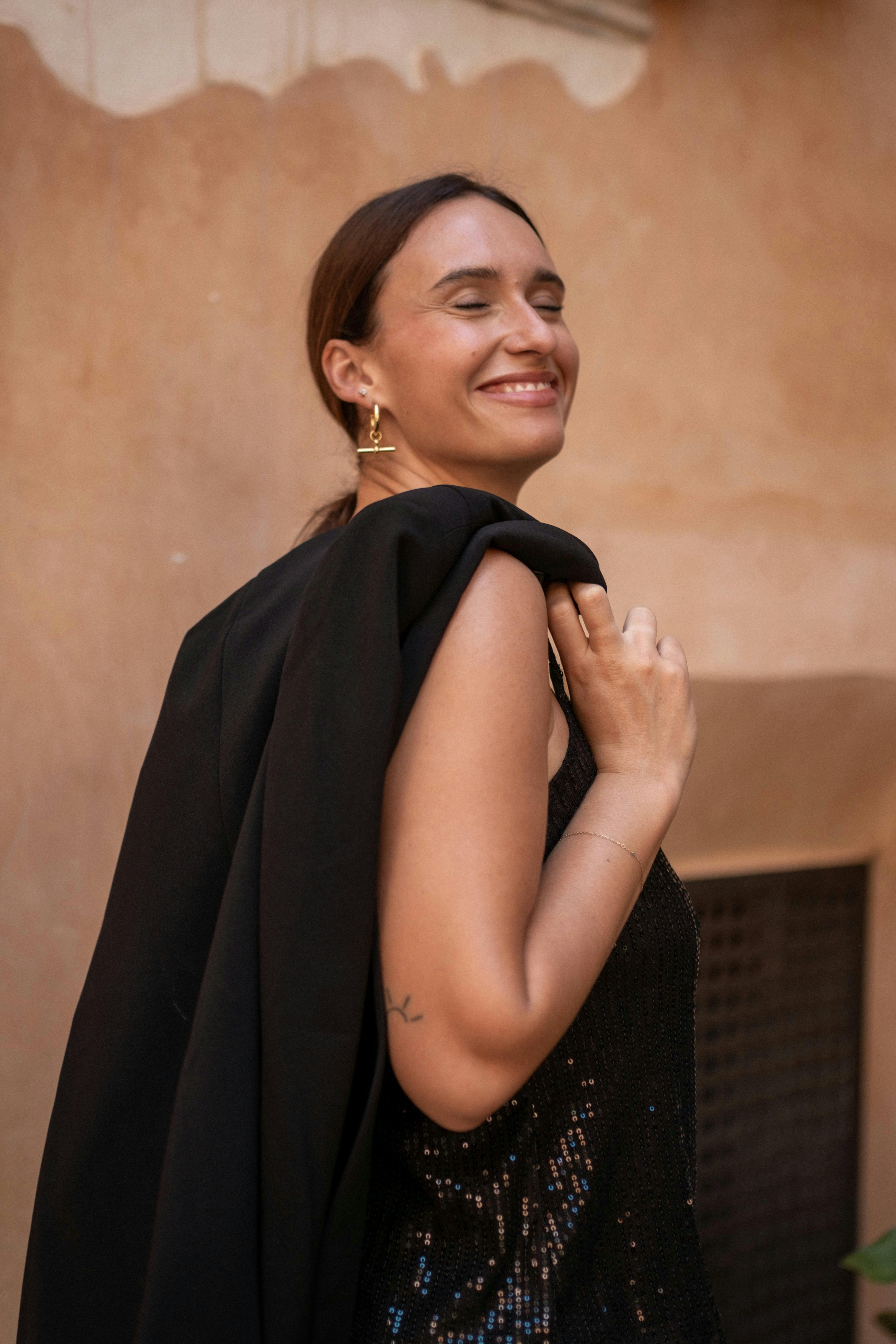 Black Tailored Cape with Leopard Print Lining , view 2 of 6