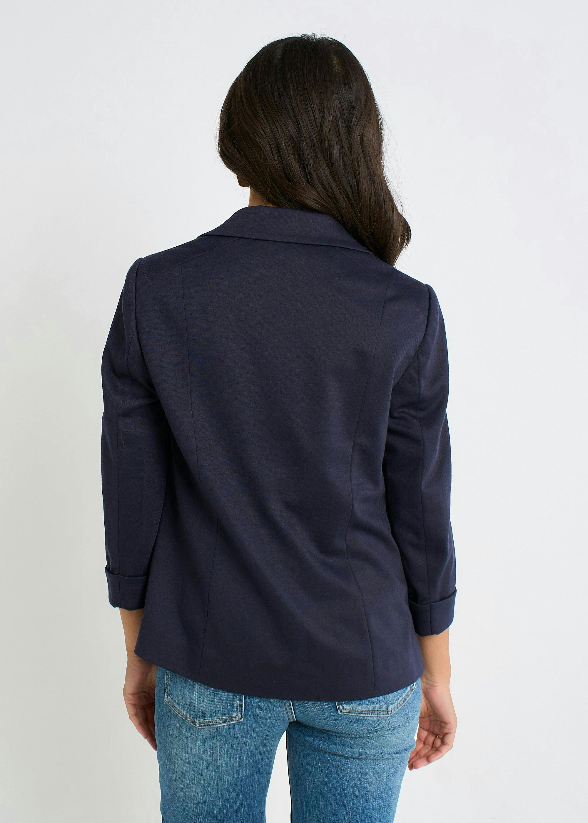 Navy Ponte Edge to Edge Jacket , view 2 of 4