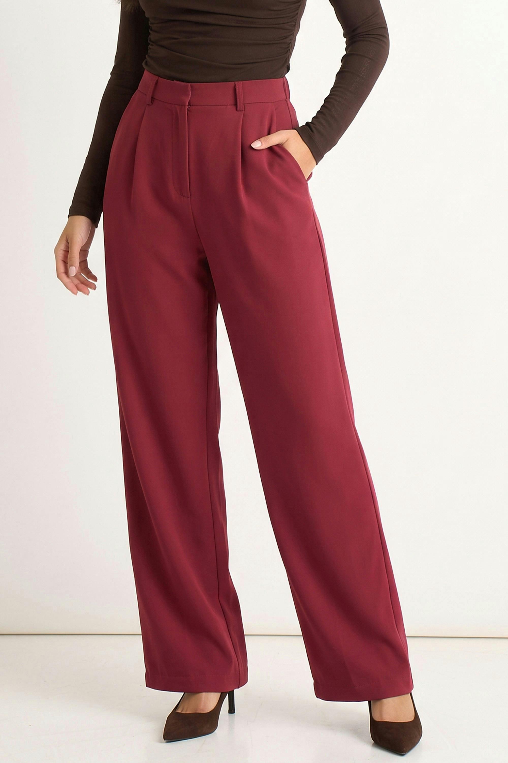Rust Wide Leg Pleat Tailoring Trouser , view 3 of 4