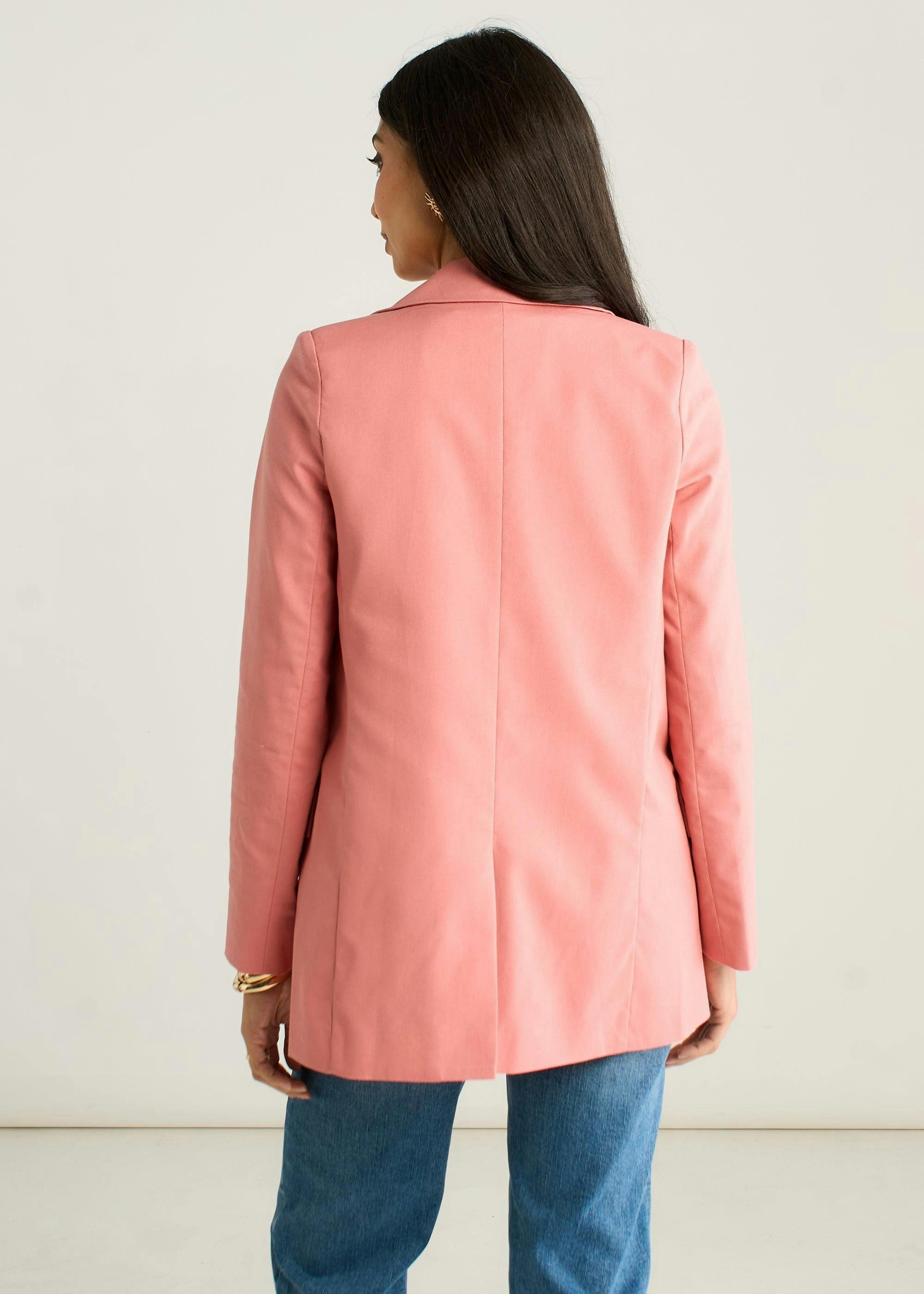 Coral Edge To Edge Cotton and Linen Blend Jacket , view 4 of 4