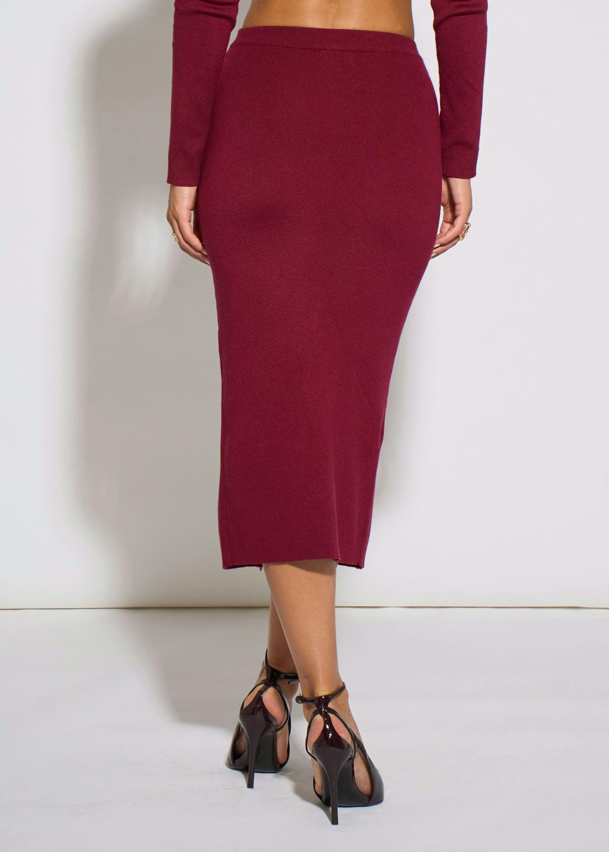 Mulberry Gold Button Pencil Midi Skirt , view 5 of 6