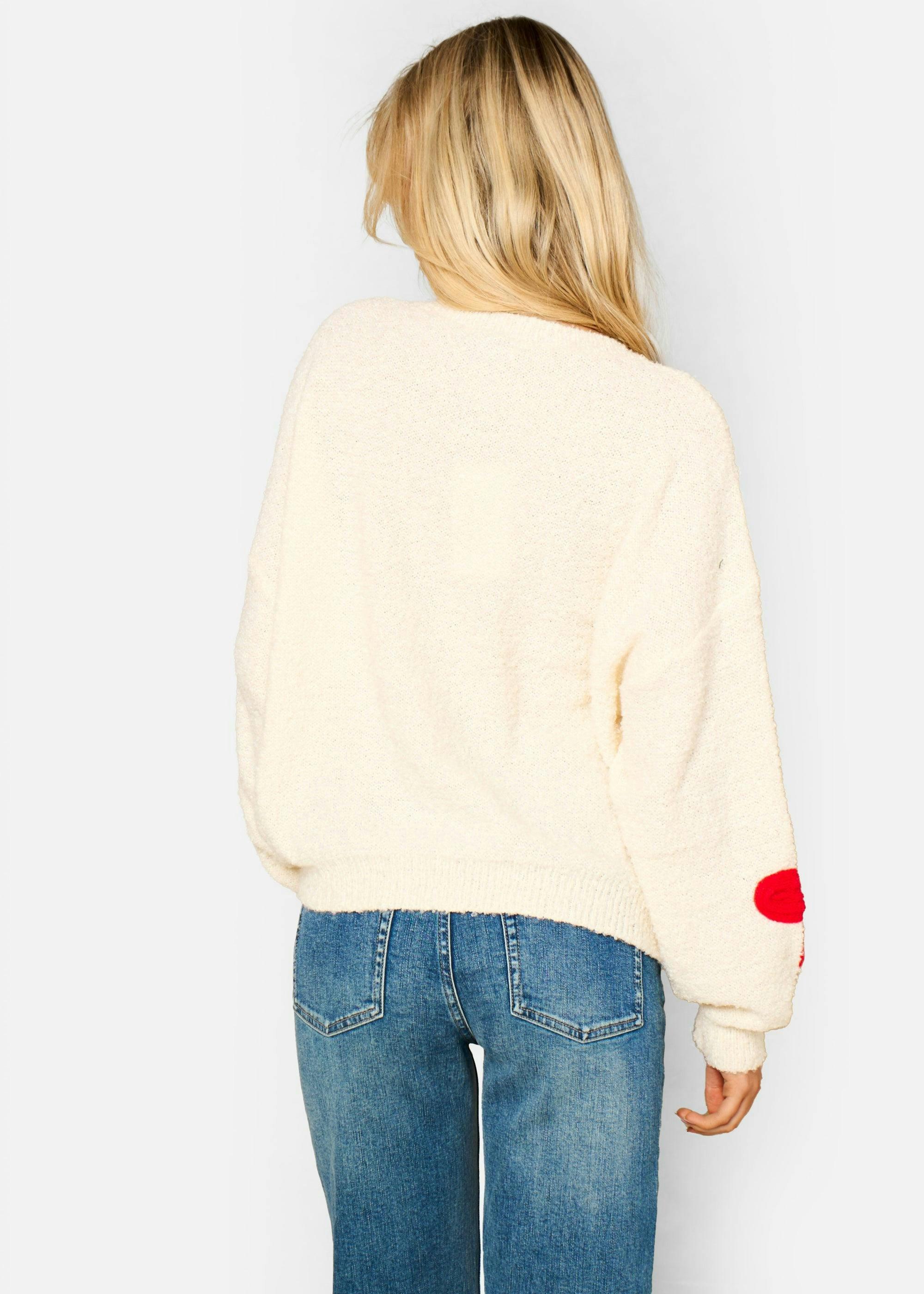 Cream 3D Flower Crochet Knitted Jumper , view 4 of 4