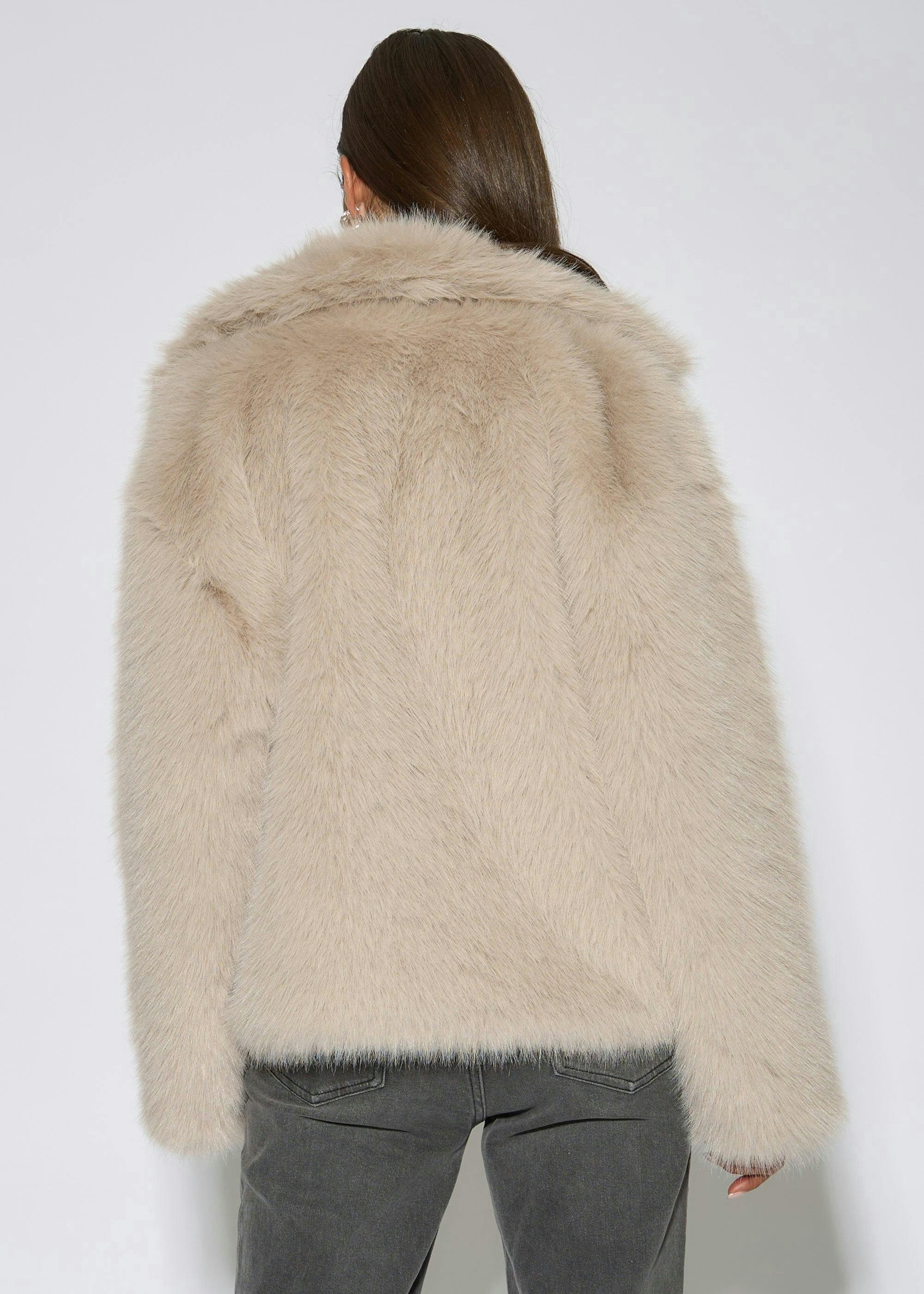 Blonde Faux Fur Jacket , view 2 of 4