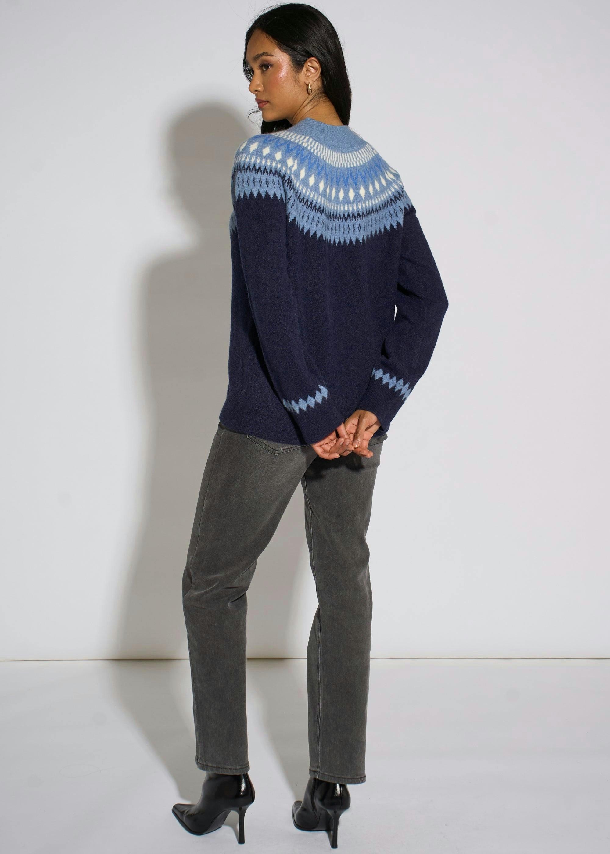 Blue Fair Isle Knit Jumper , view 2 of 4