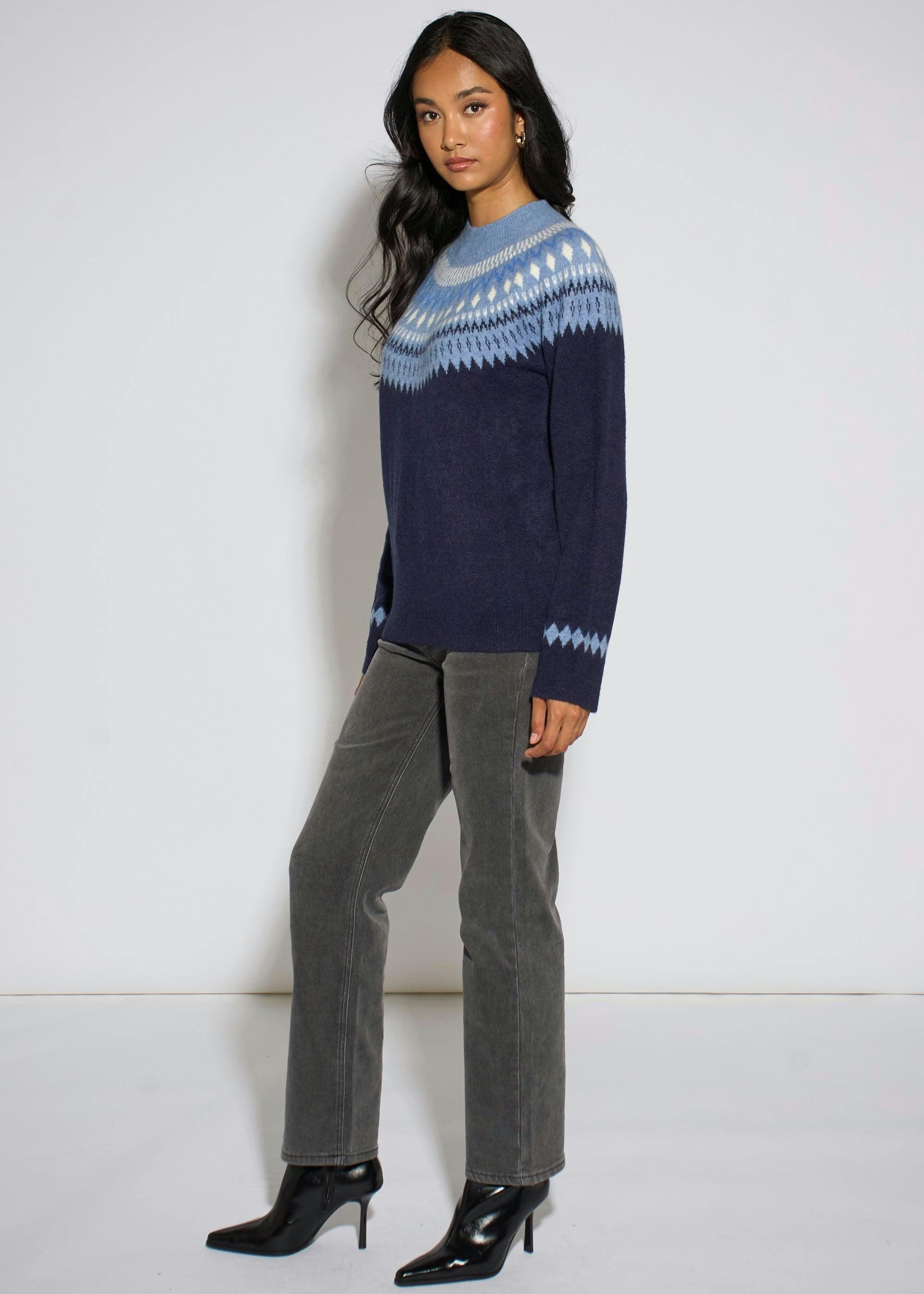 Blue Fair Isle Knit Jumper , view 4 of 4