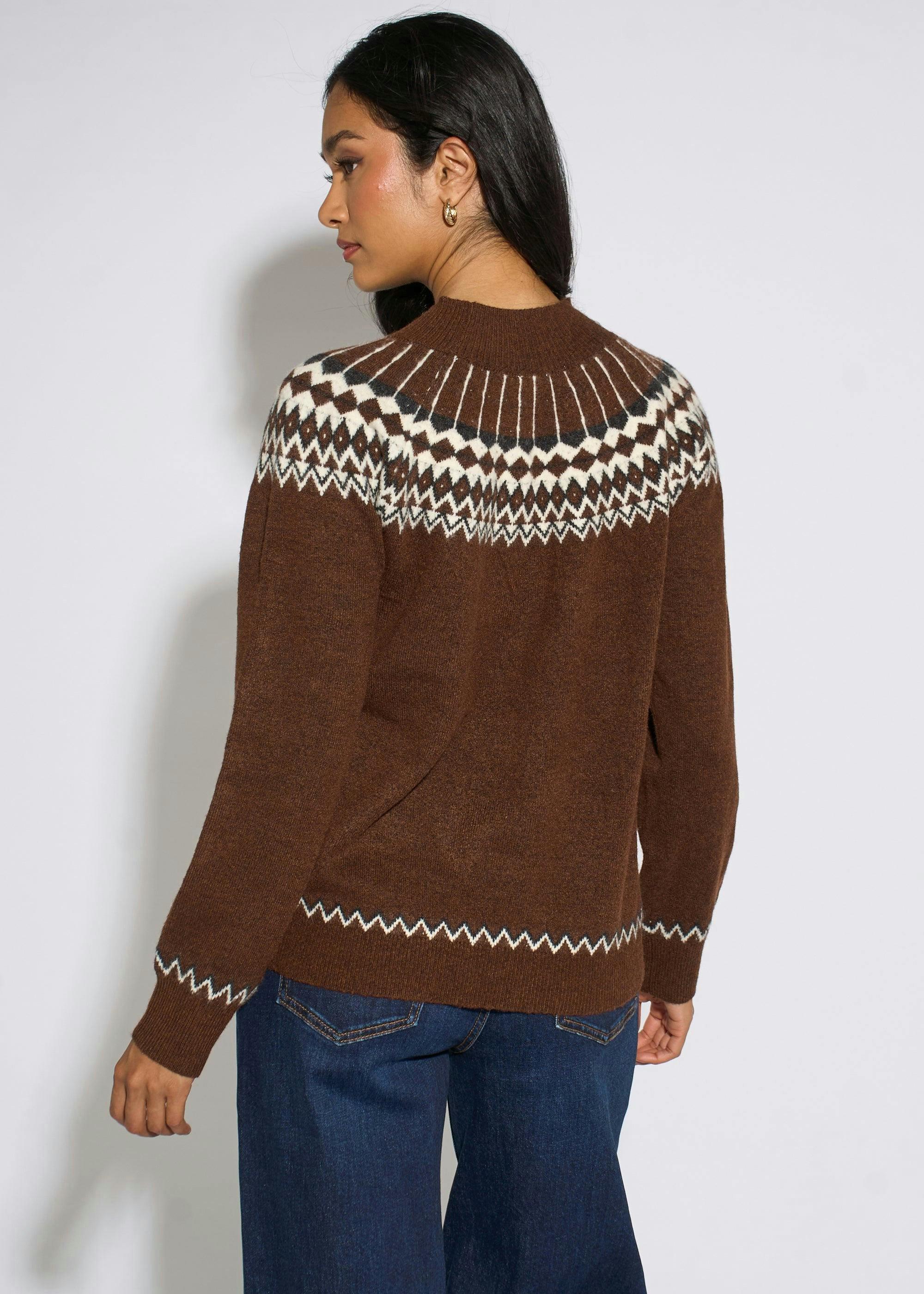 Brown Fair Isle Knit Jumper , view 2 of 4