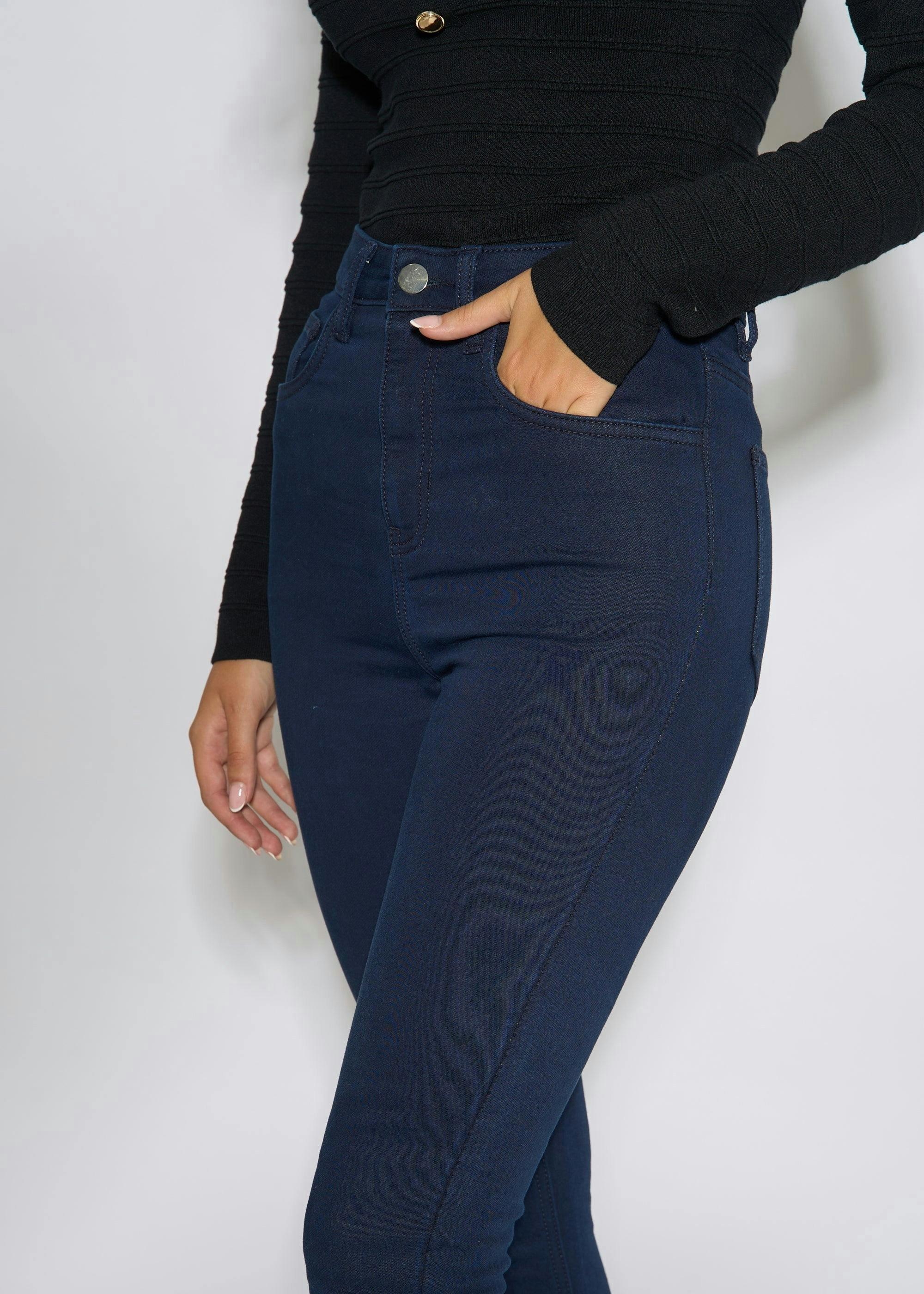 Navy Stretch Slim Fit Casual Jeggings , view 3 of 4
