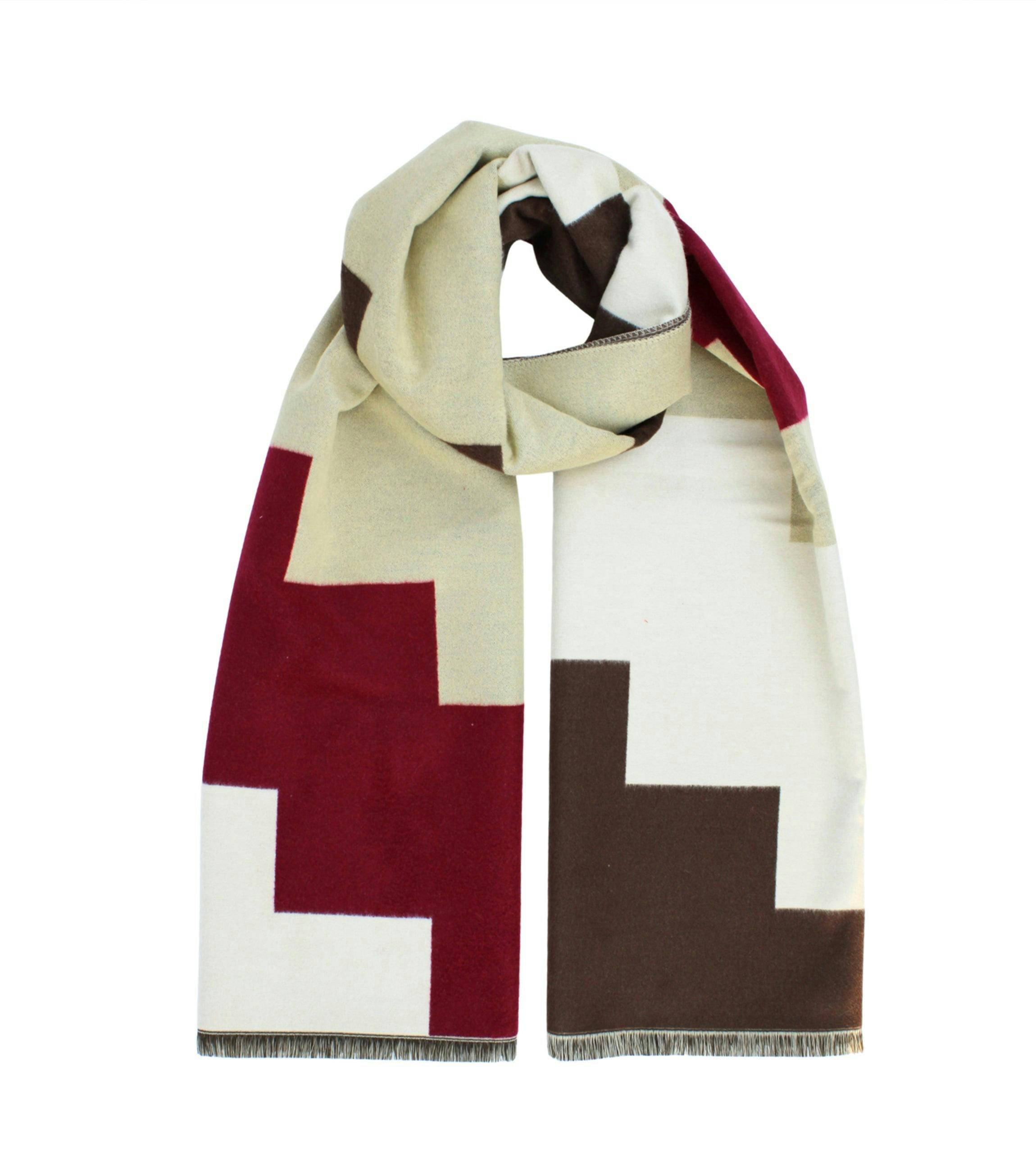 Multi Ladies Abstract Geometric Print Scarf , view 3 of 3