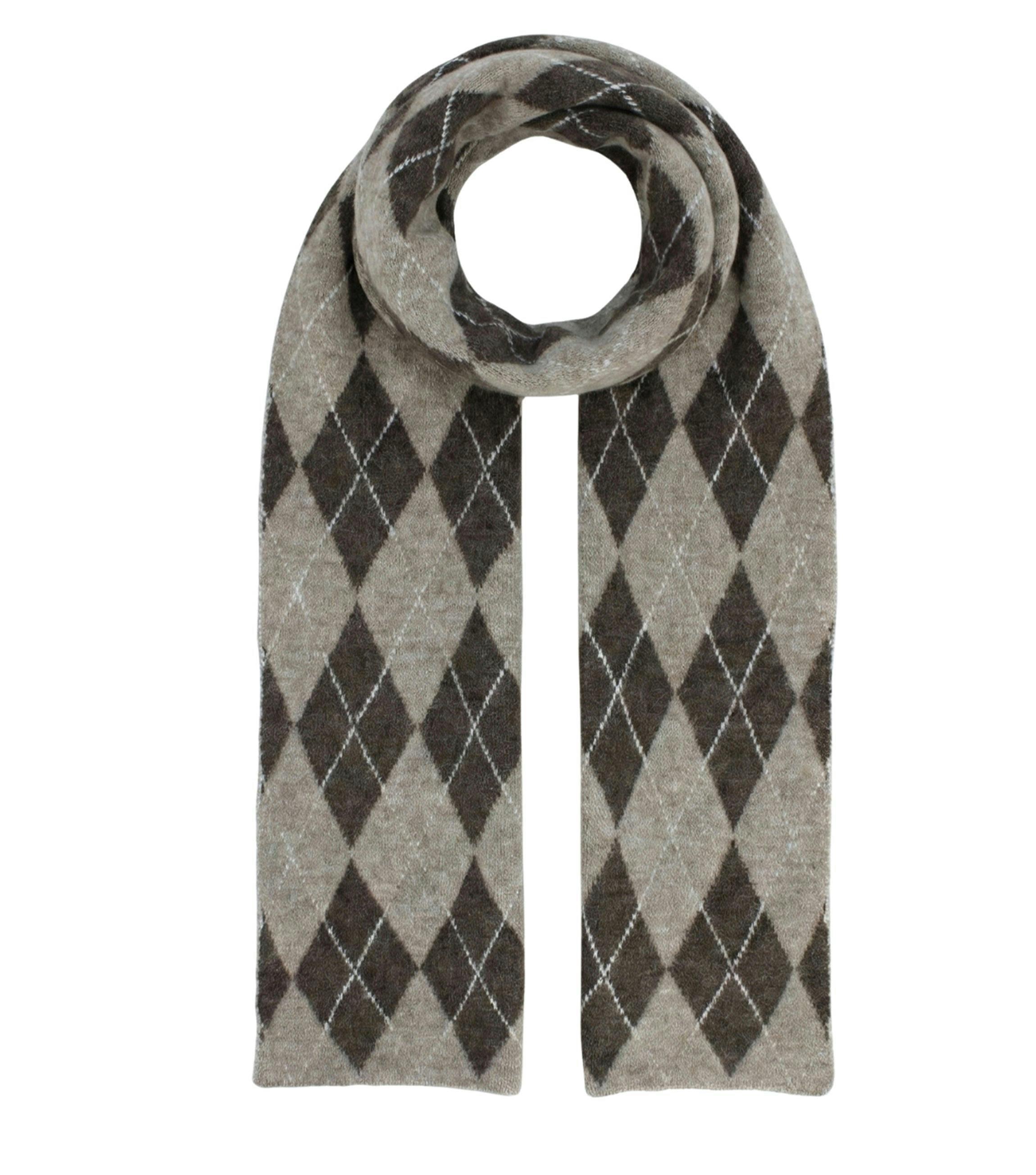 Multi Ladies Argyle Print Scarf , view 3 of 3