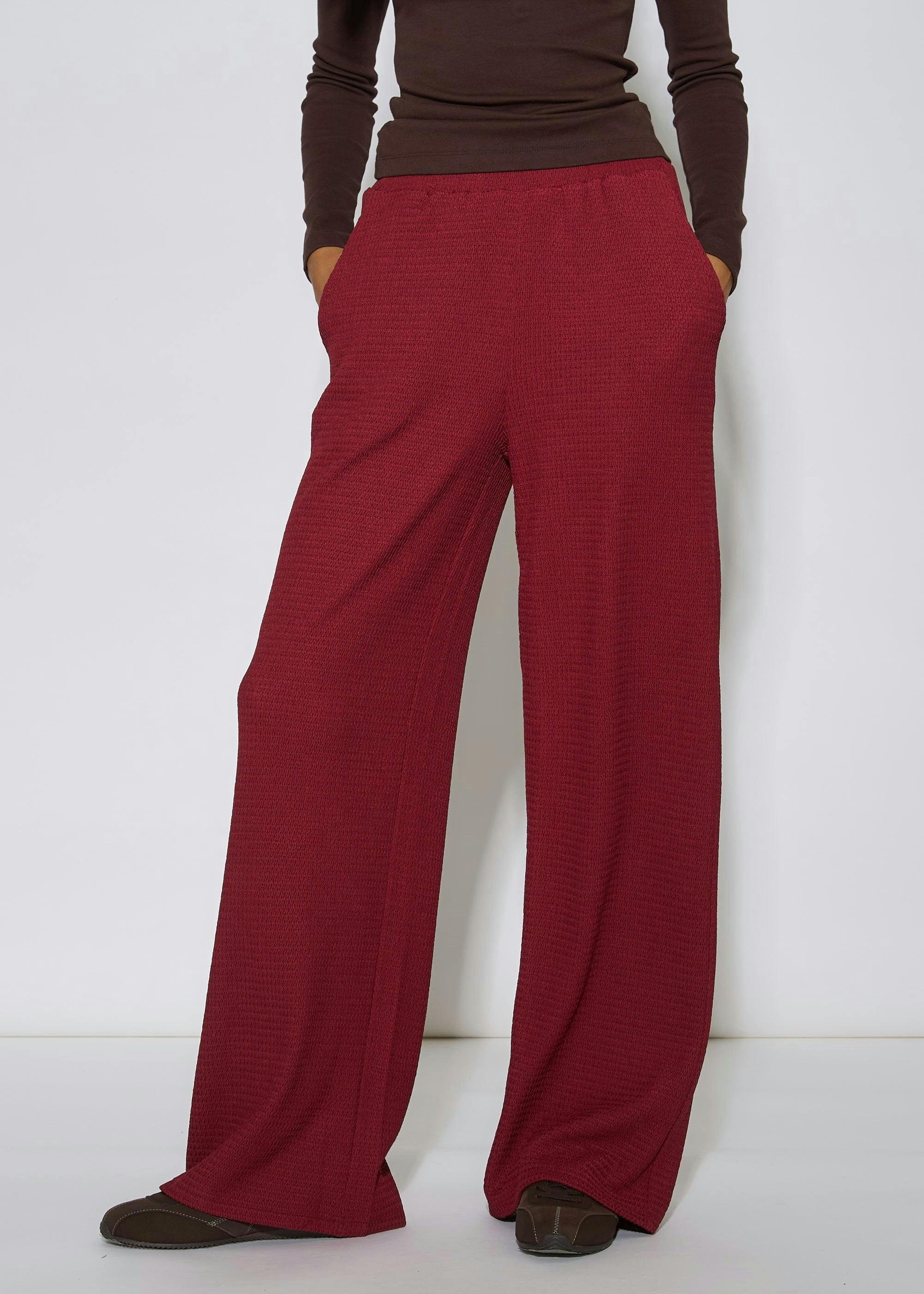 Mulberry Textured Elasticated Waist Wide Leg Trousers , view 3 of 4