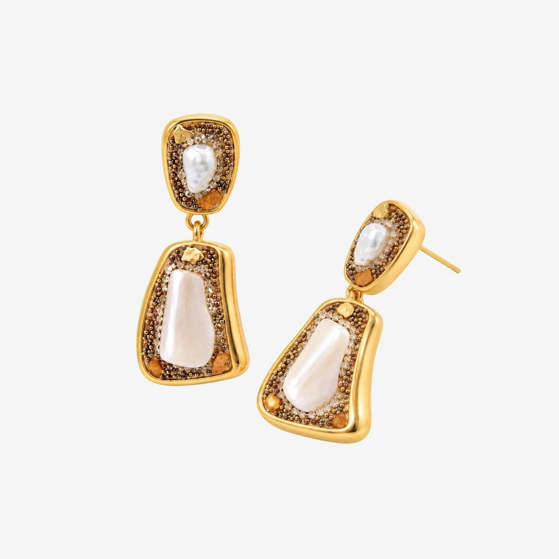 Shinju Mother of Pearl Shimmer Earrings , view 4 of 5