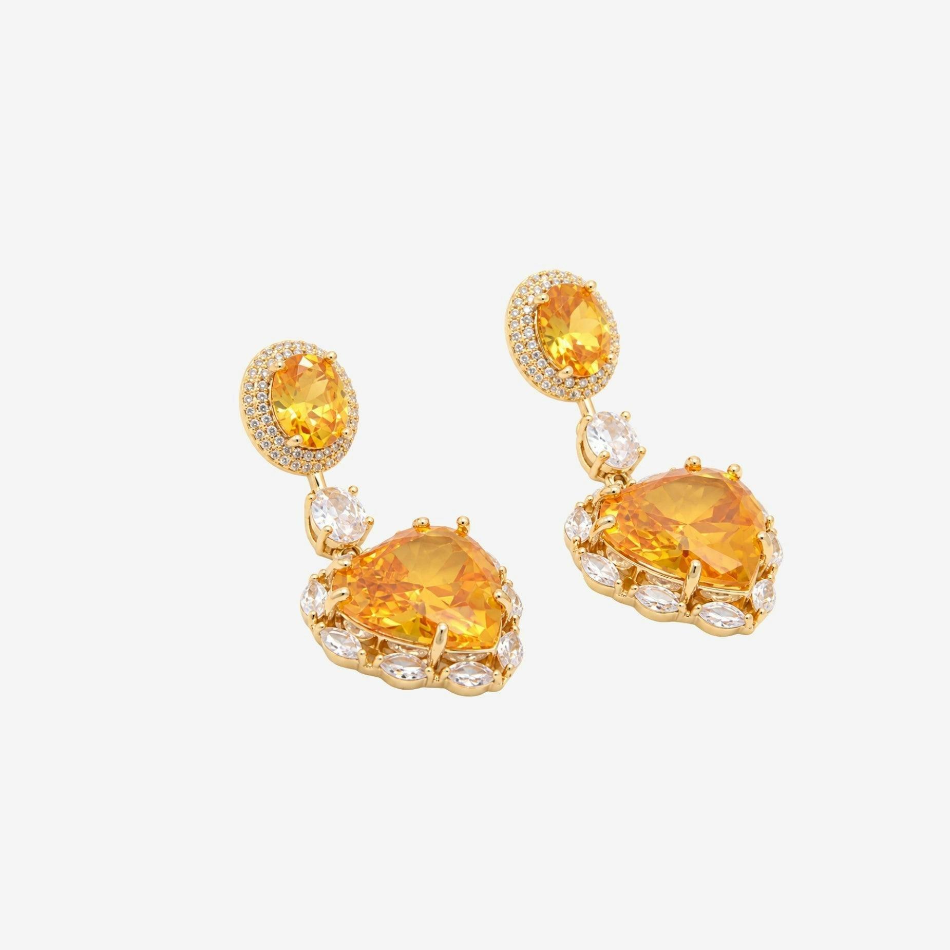 Kokoro Yellow Stone Heart Earrings , view 5 of 6