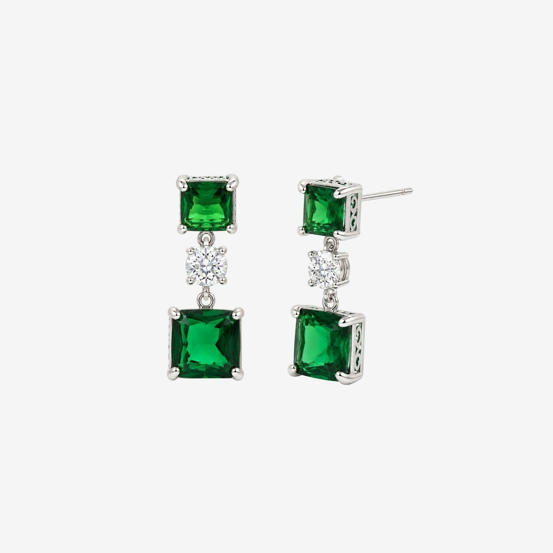 Shikaku Green Stone Drop Earrings , view 4 of 5