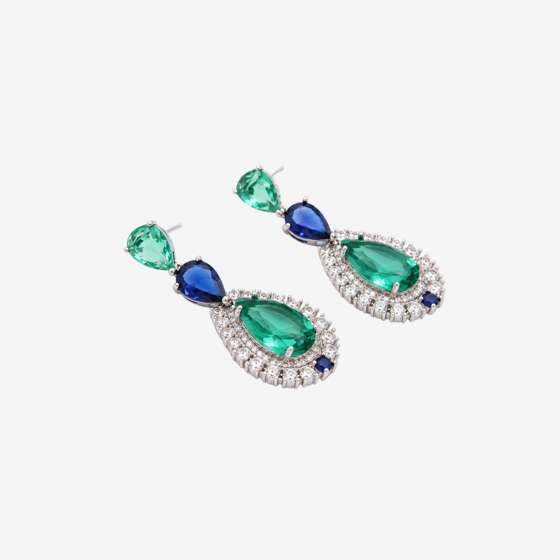 Hanabi Jade and Blue Stone Drop Earrings , view 4 of 5