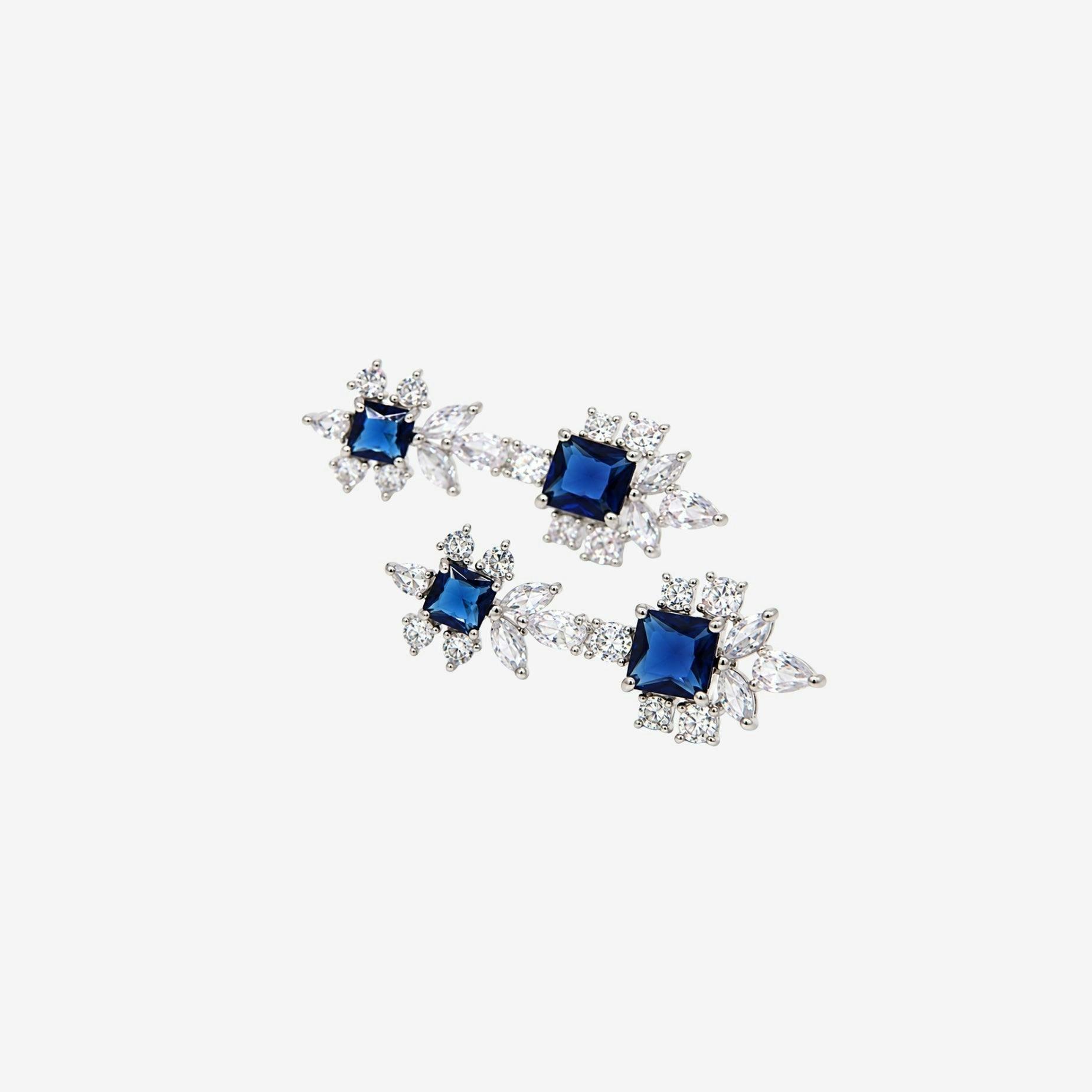 Hanabi Blue and Silver Stone Earrings , view 4 of 5