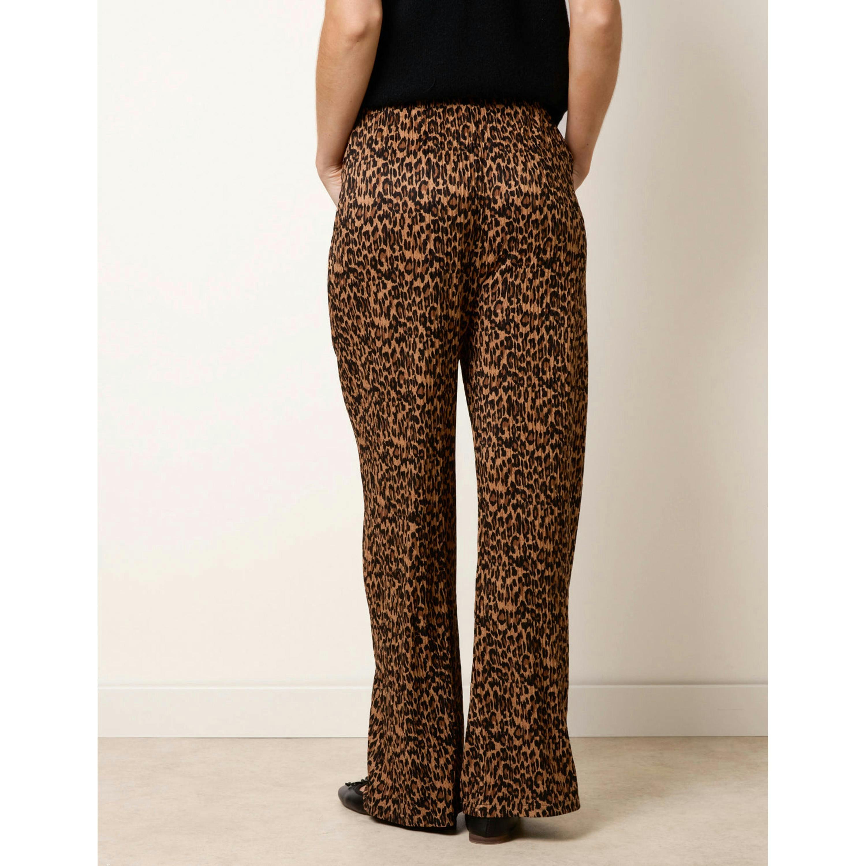 Blue Vanilla Leopard Print Wide Leg Trousers  in Brown , view 2 of 4