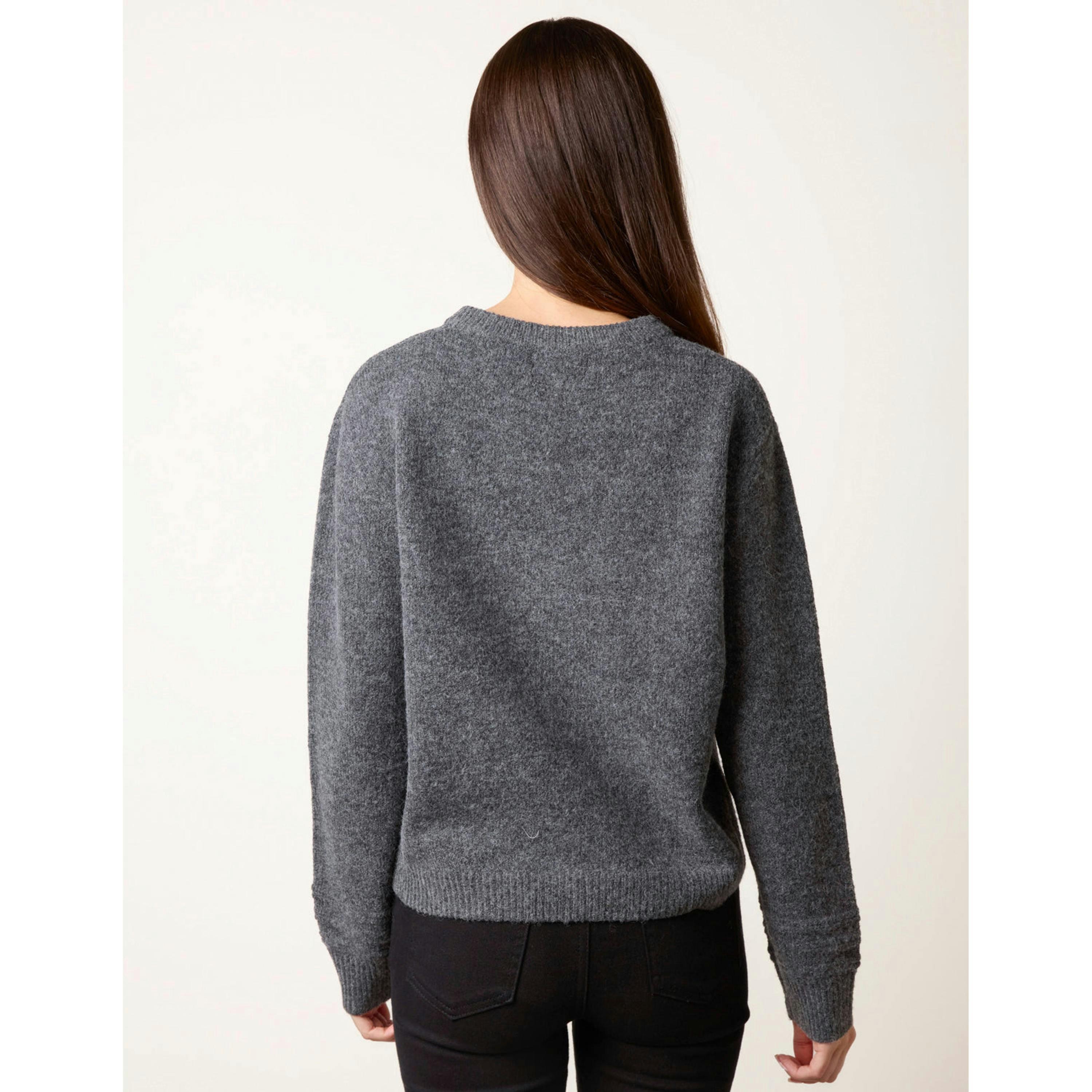 Blue Vanilla Cardigan With Pearl and Diamante Military Button Front Detailing  in Grey , view 2 of 4