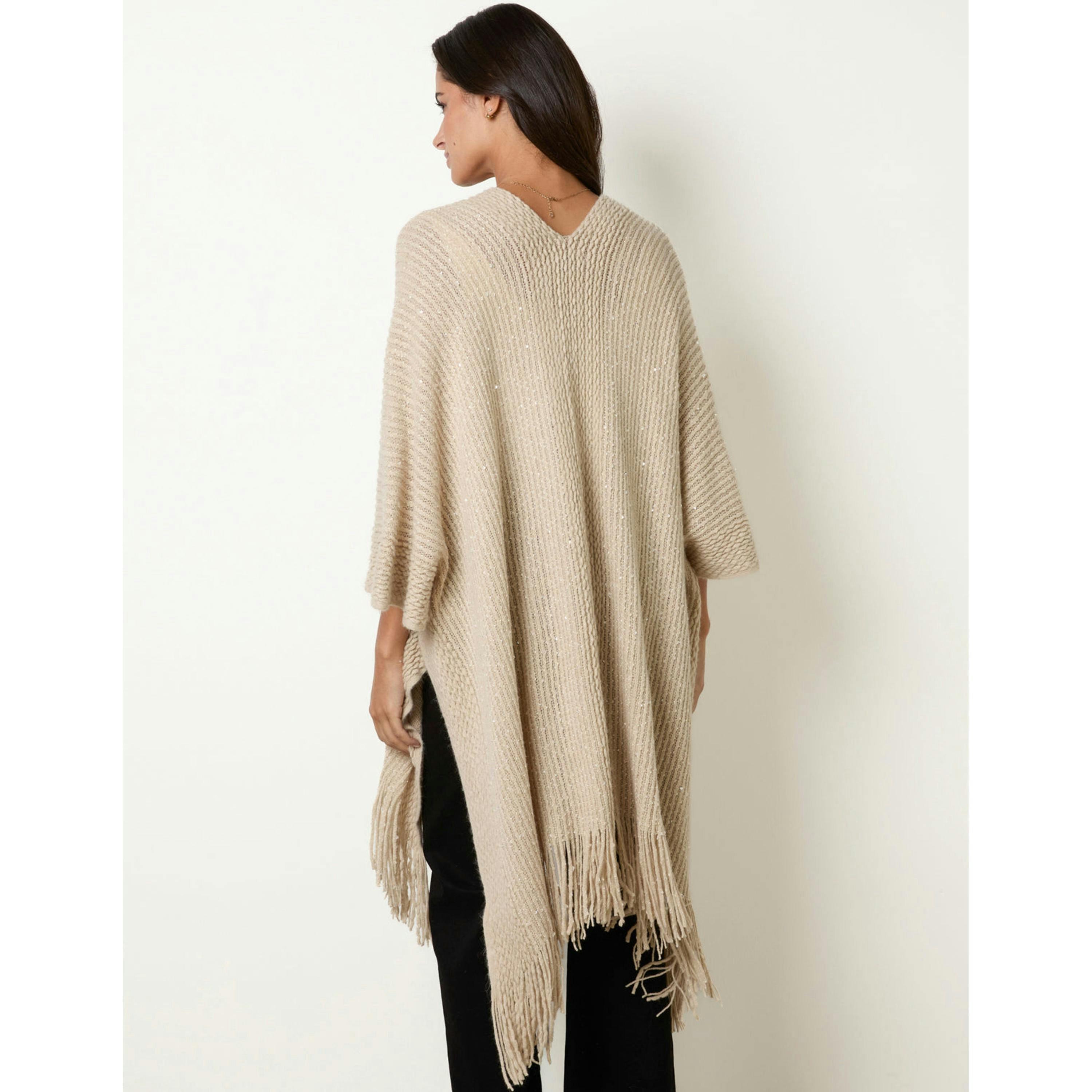 Blue Vanilla Sequin Cardigan  in Stone , view 4 of 4