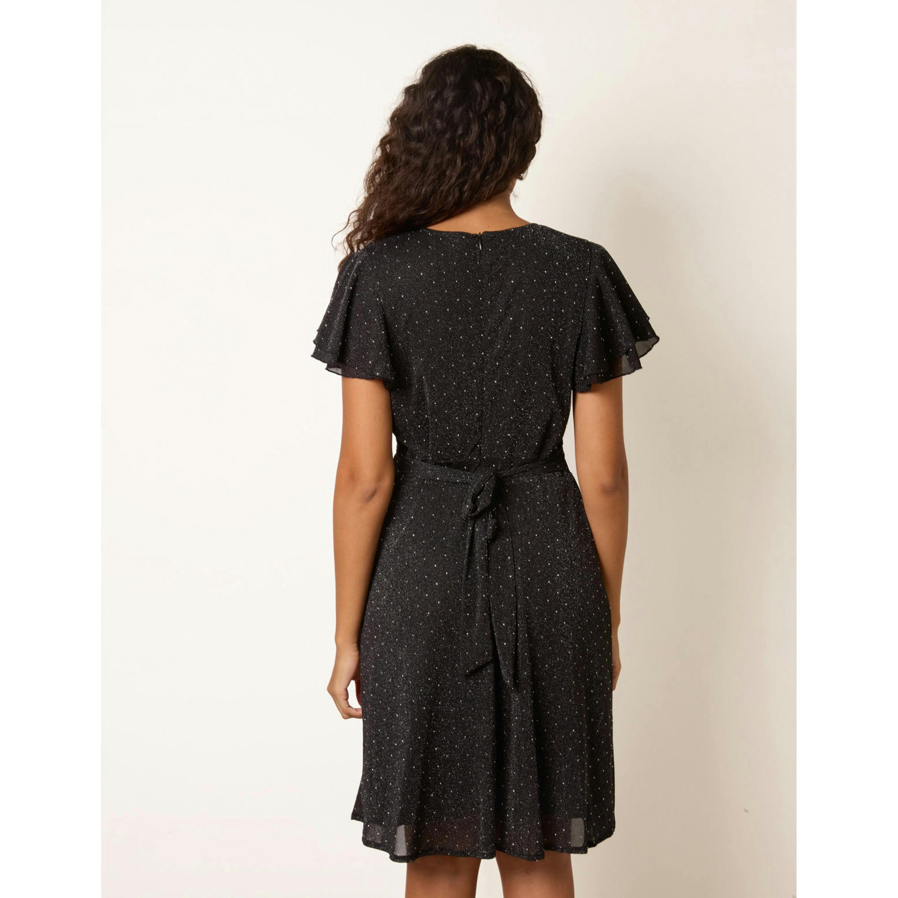 Blue Vanilla Diamante Wrap Dress  in Black , view 2 of 4