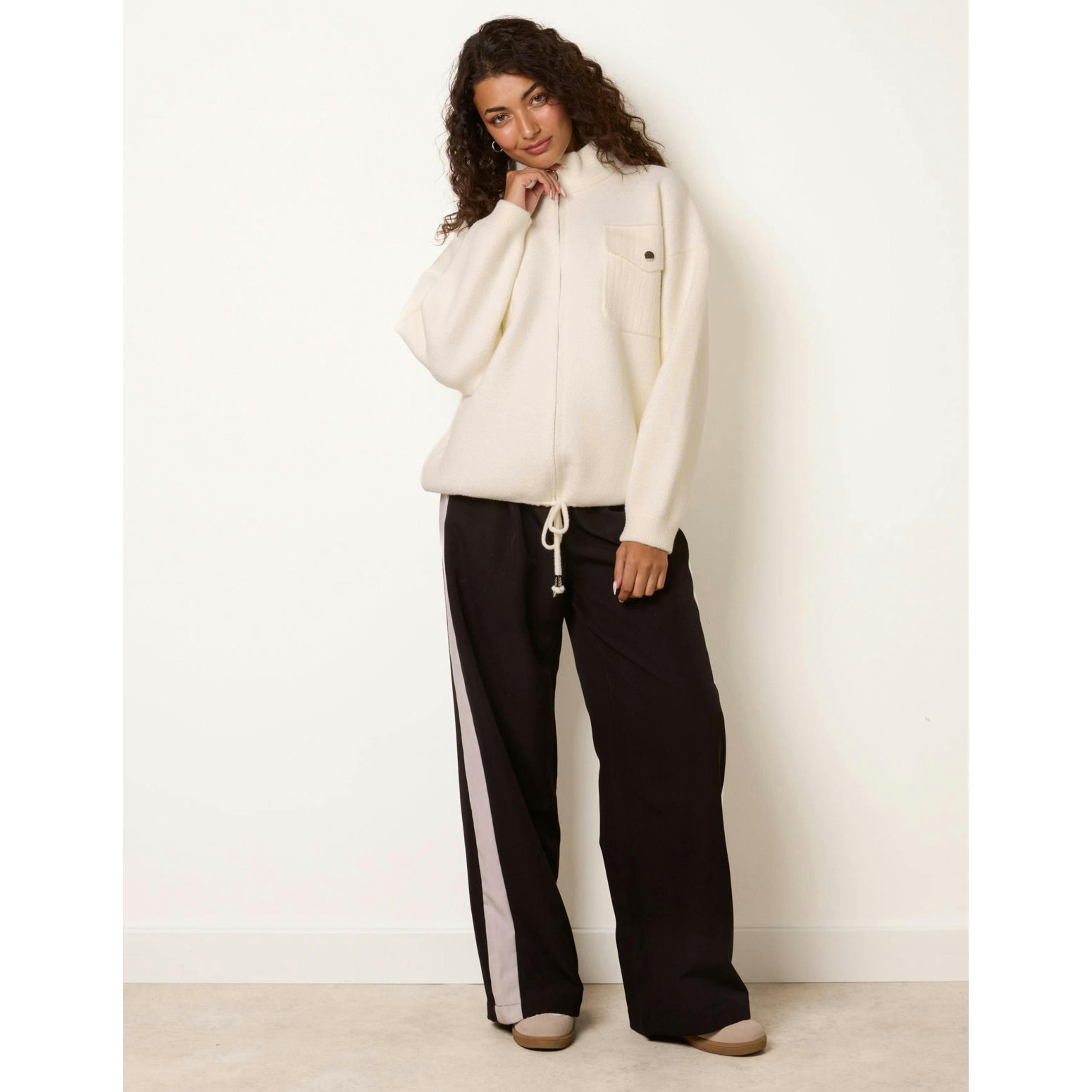 Blue Vanilla Soft Touch Zip Pocket Jacket  in Ivory , view 4 of 4