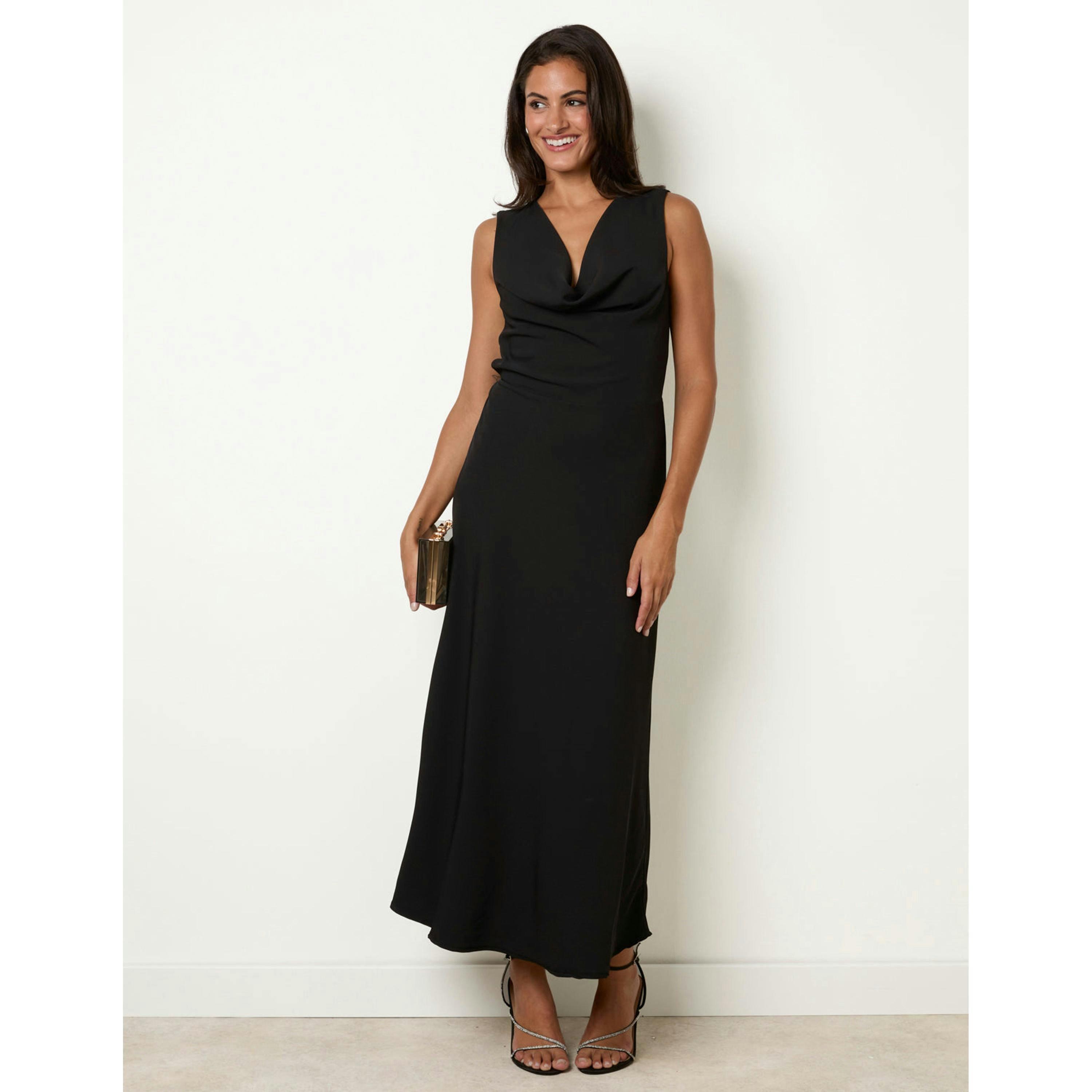 Blue Vanilla Draped Cowl Neck Dress  in Black , view 4 of 4