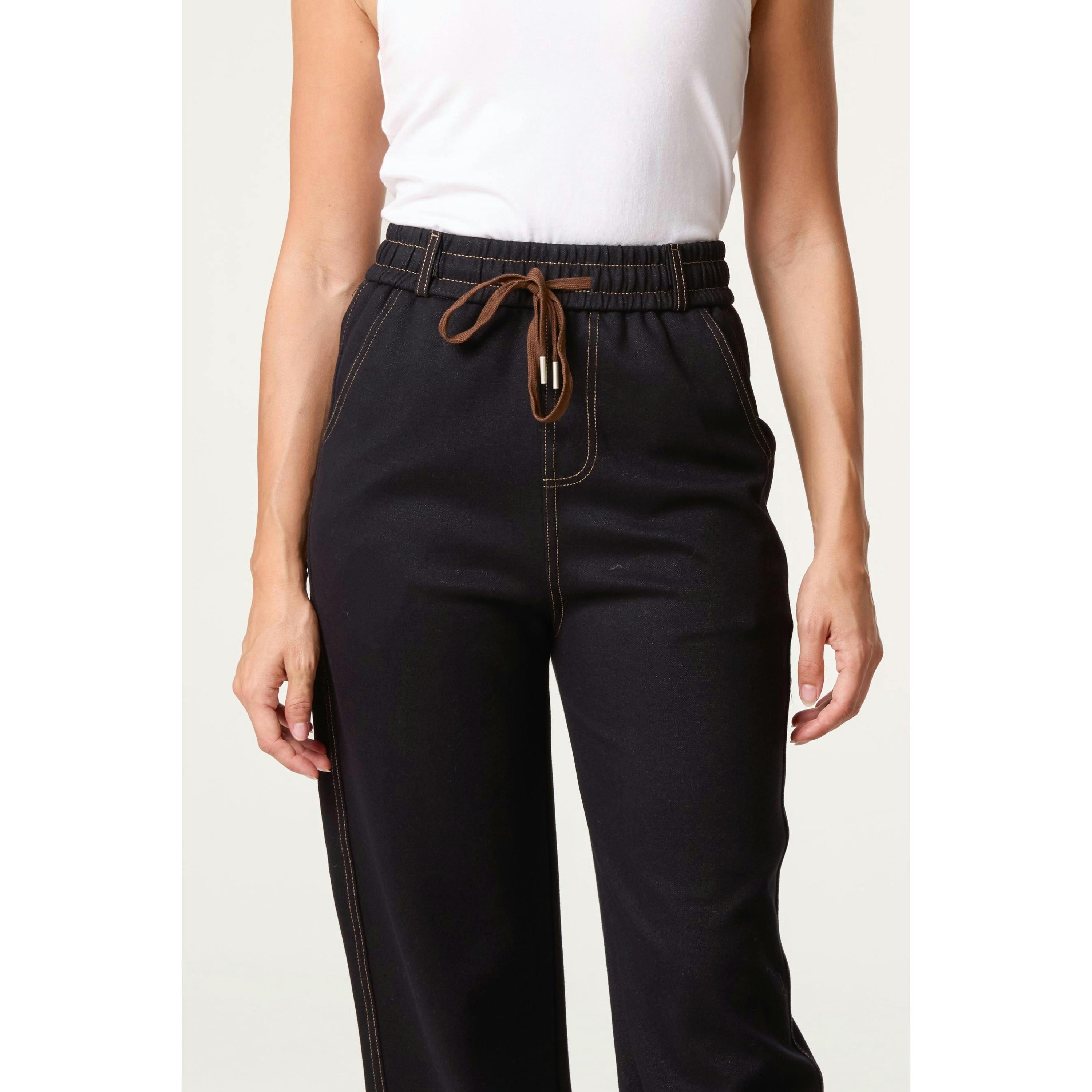Blue Vanilla Contrast Stitching Trousers  in Navy , view 3 of 4