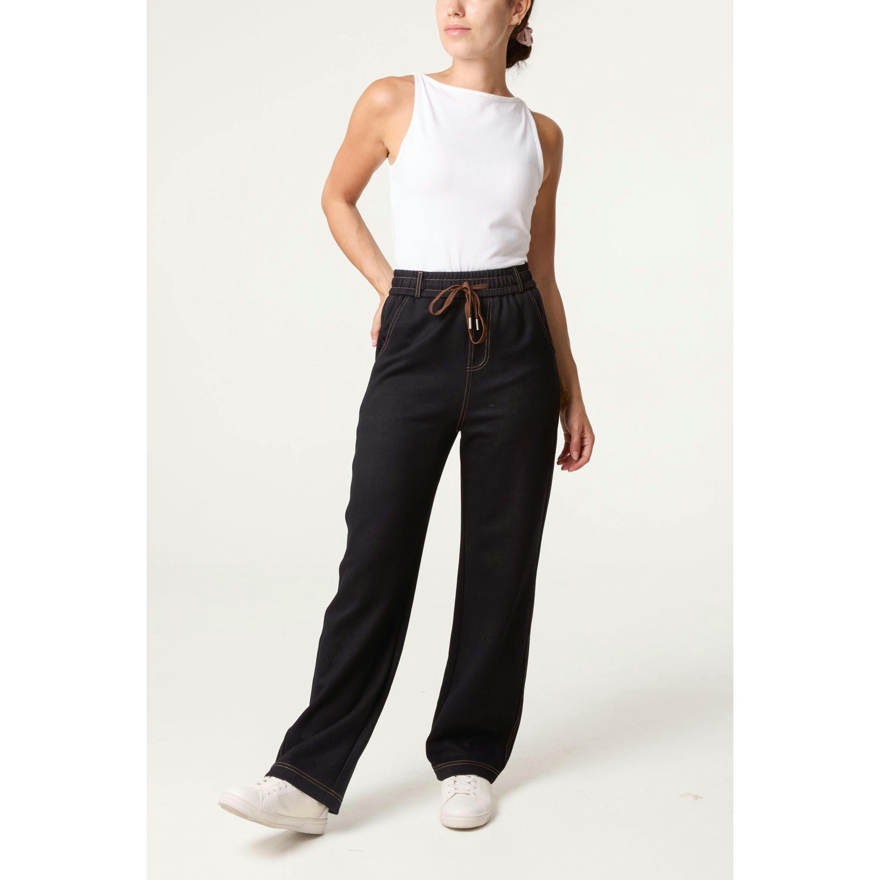 Blue Vanilla Contrast Stitching Trousers  in Navy , view 4 of 4