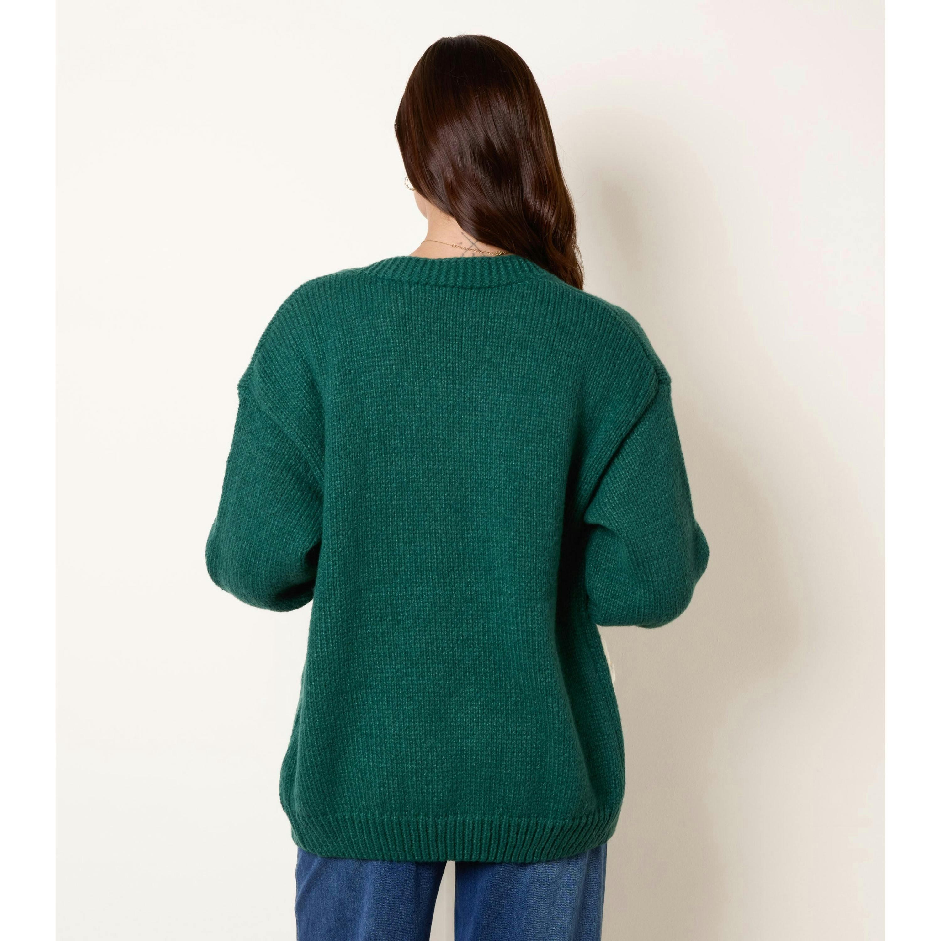 Blue Vanilla Daisy Cardigan  in Green , view 2 of 4