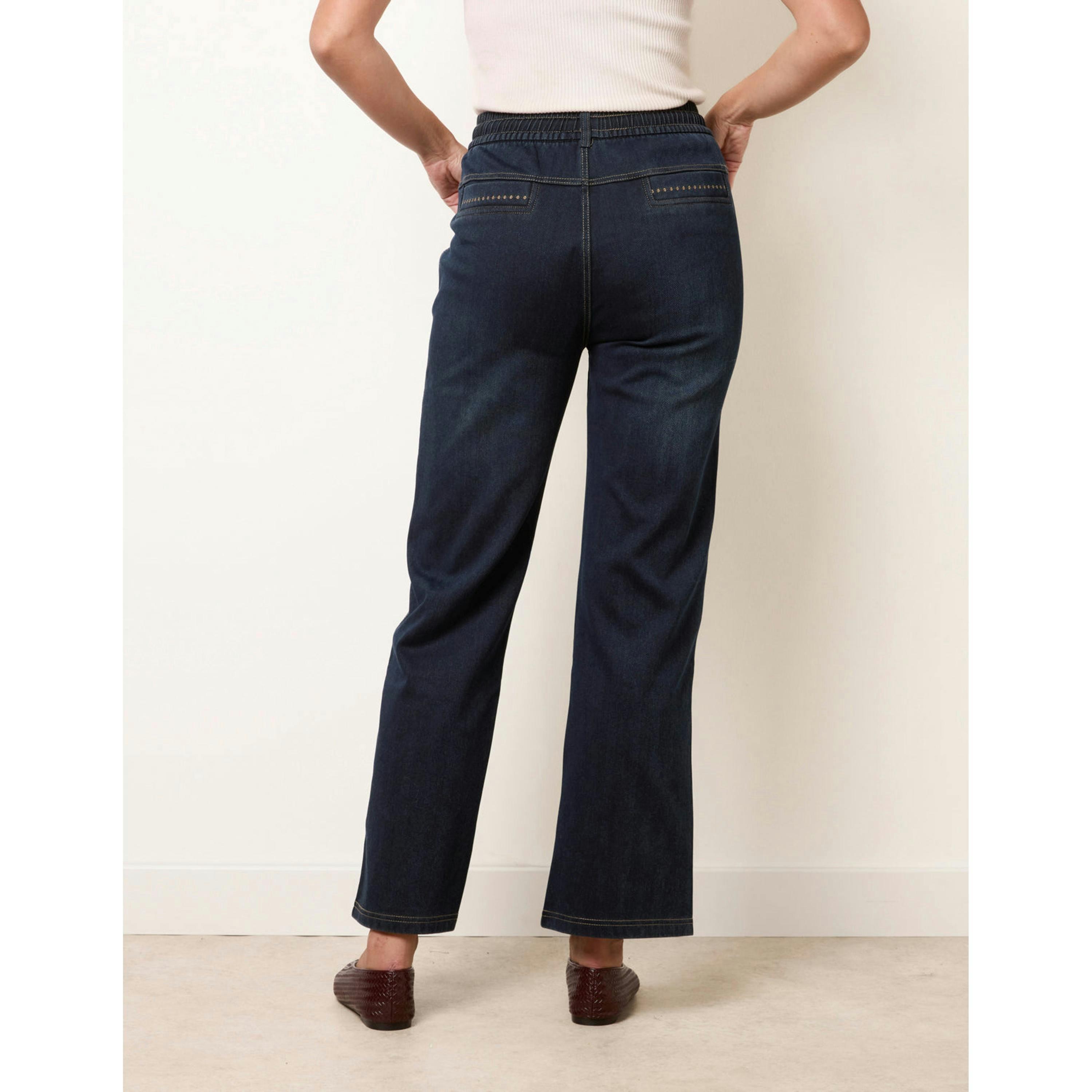 Blue Vanilla Jeans With Stitching Back Pockets  in Navy , view 2 of 4